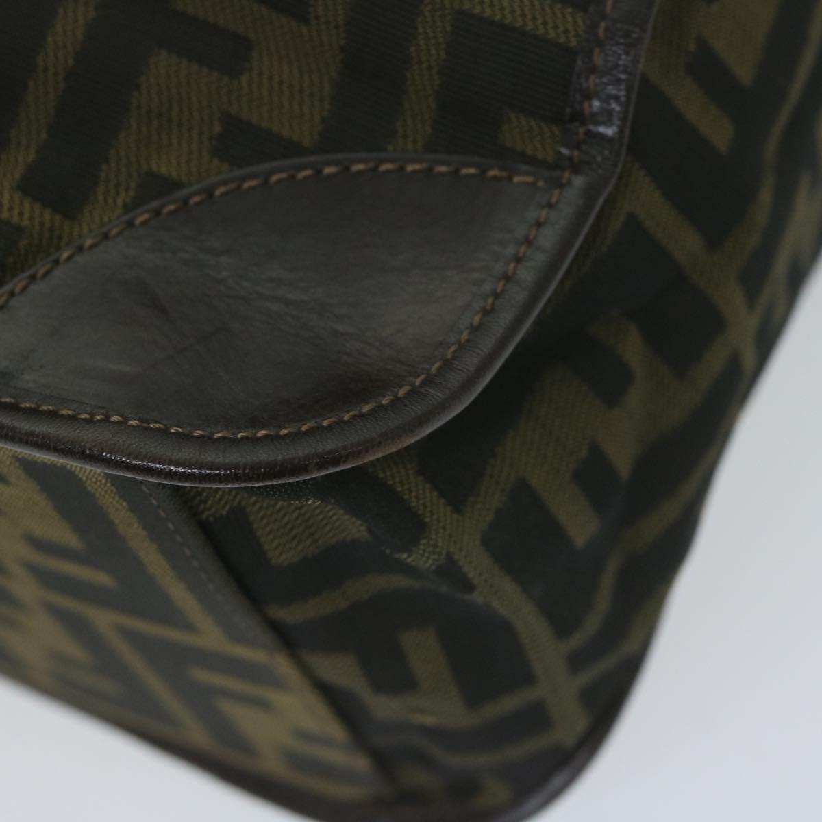 FENDI Zucca Canvas Hand Bag Black Brown 65271