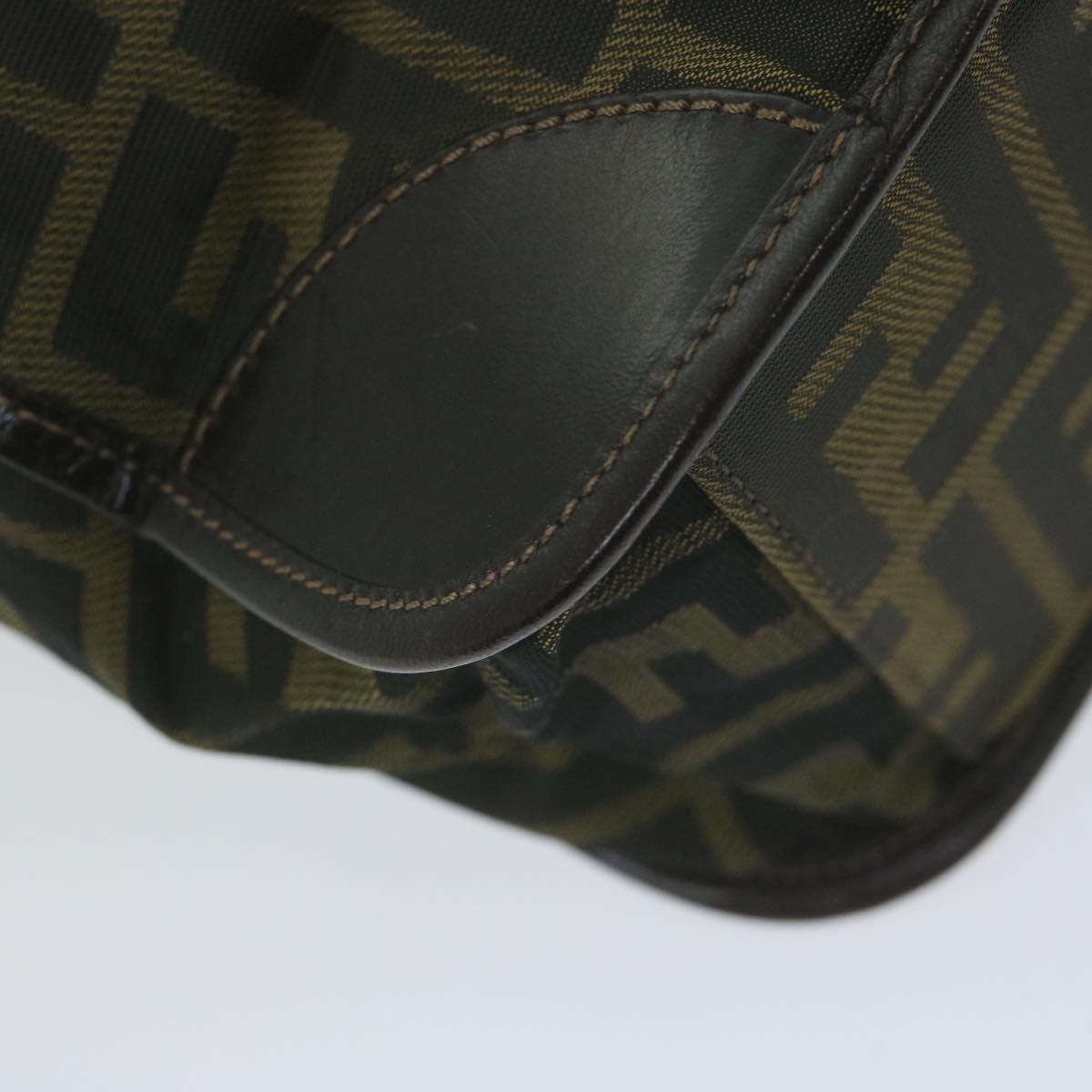 FENDI Zucca Canvas Hand Bag Black Brown 65271