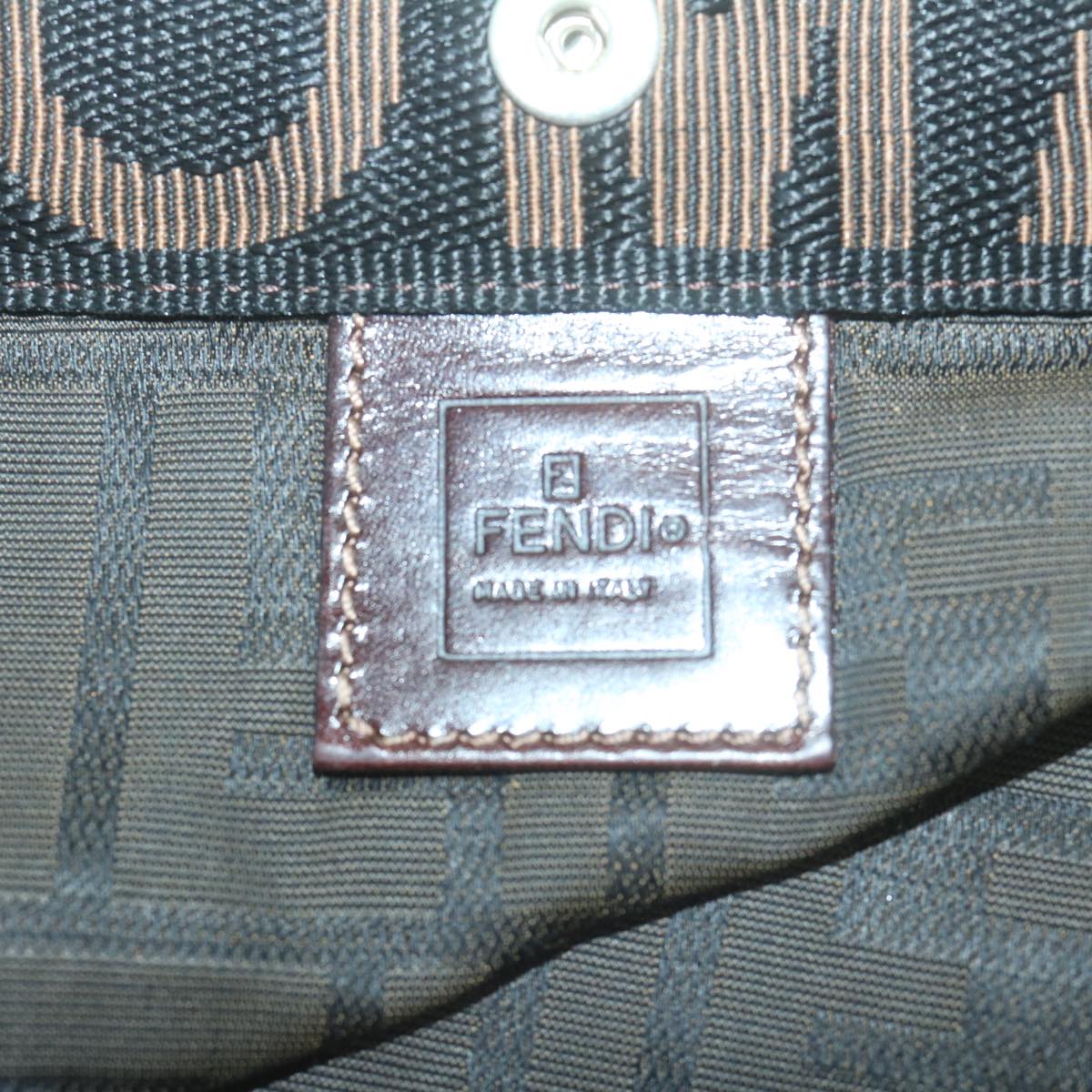 FENDI Zucca Canvas Hand Bag Black Brown 65271