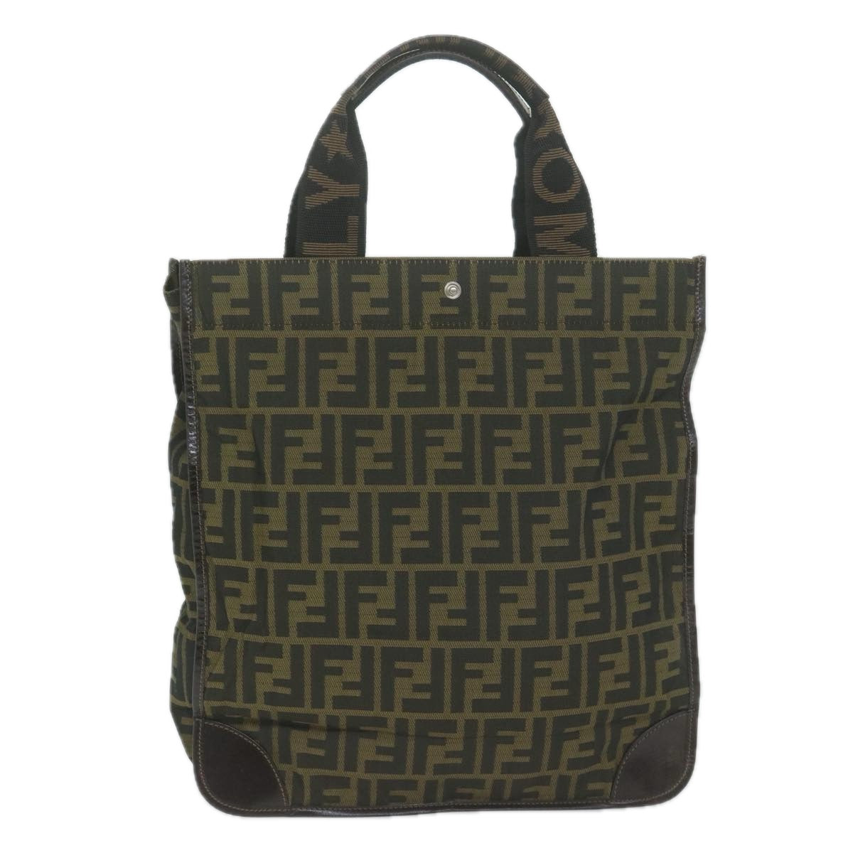 FENDI Zucca Canvas Hand Bag Black Brown 65271