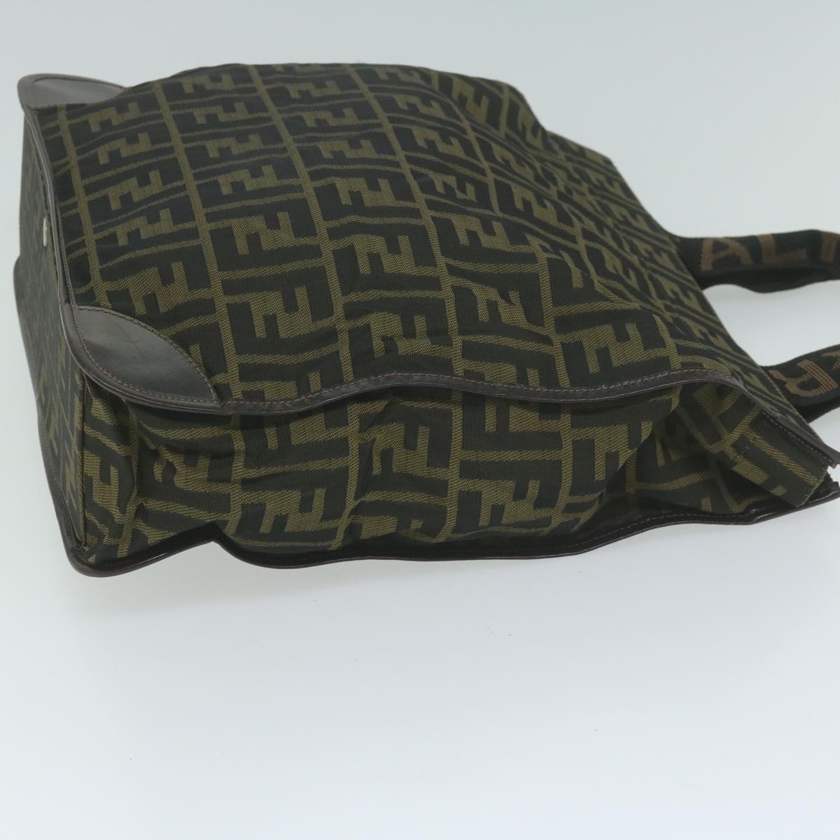 FENDI Zucca Canvas Hand Bag Black Brown 65271