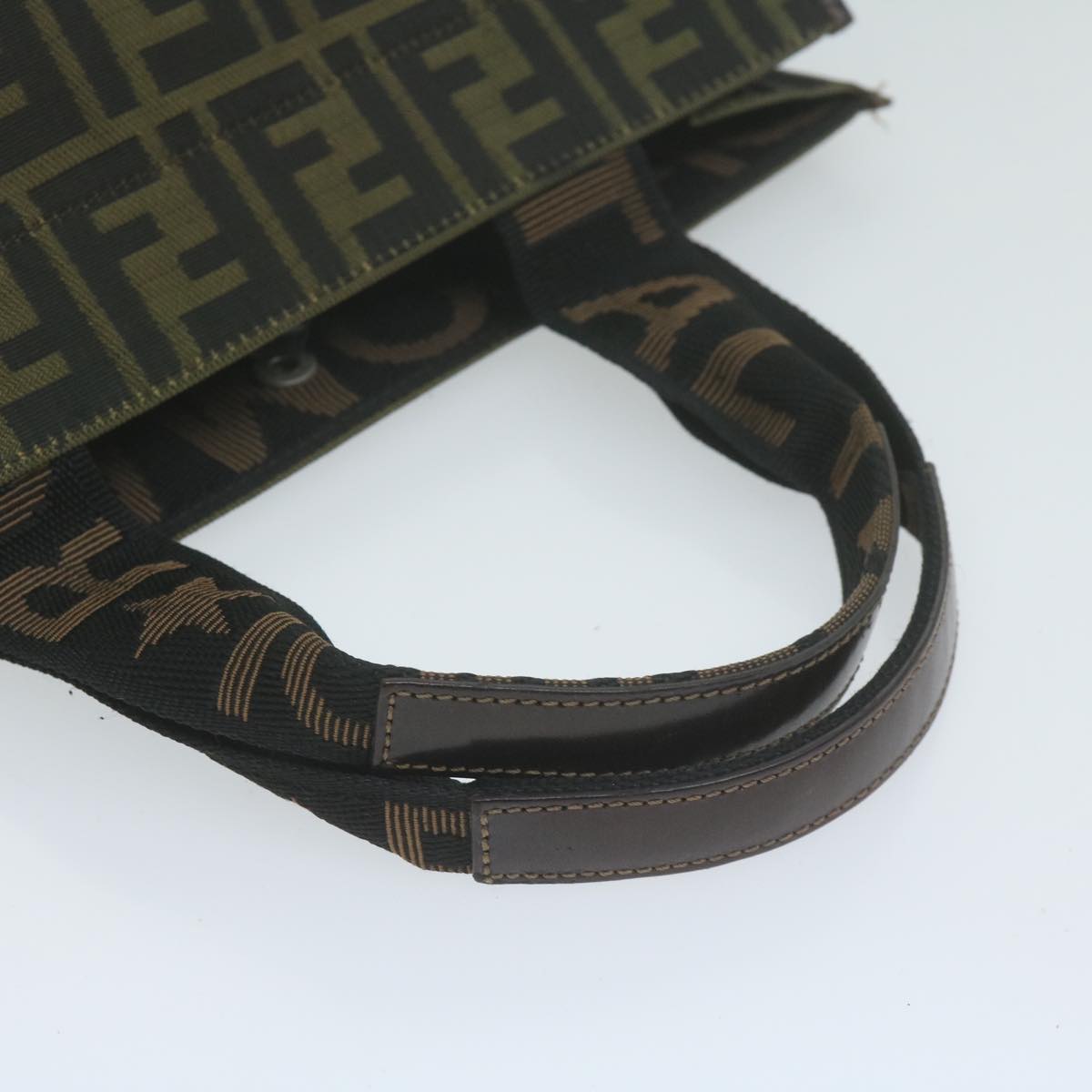 FENDI Zucca Canvas Hand Bag Black Brown 65271