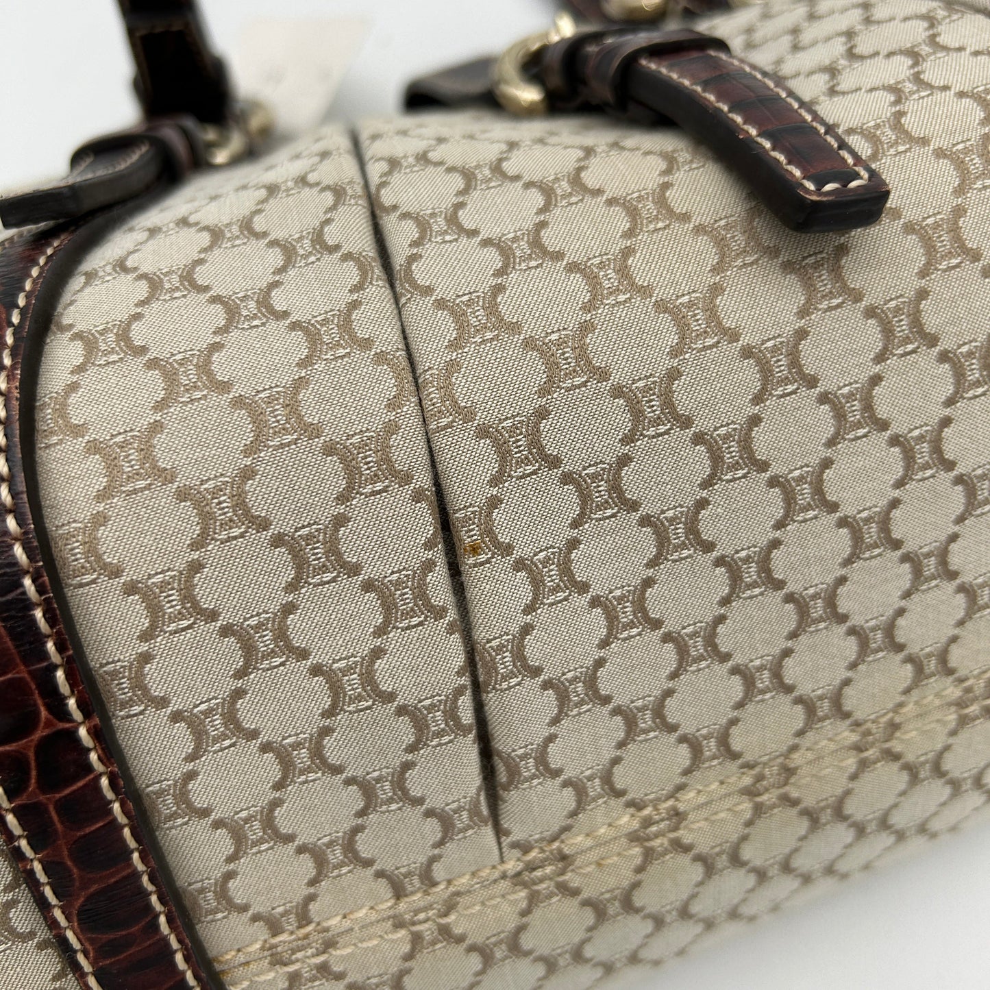 Celline Beige Crocodile Macadam Handbag