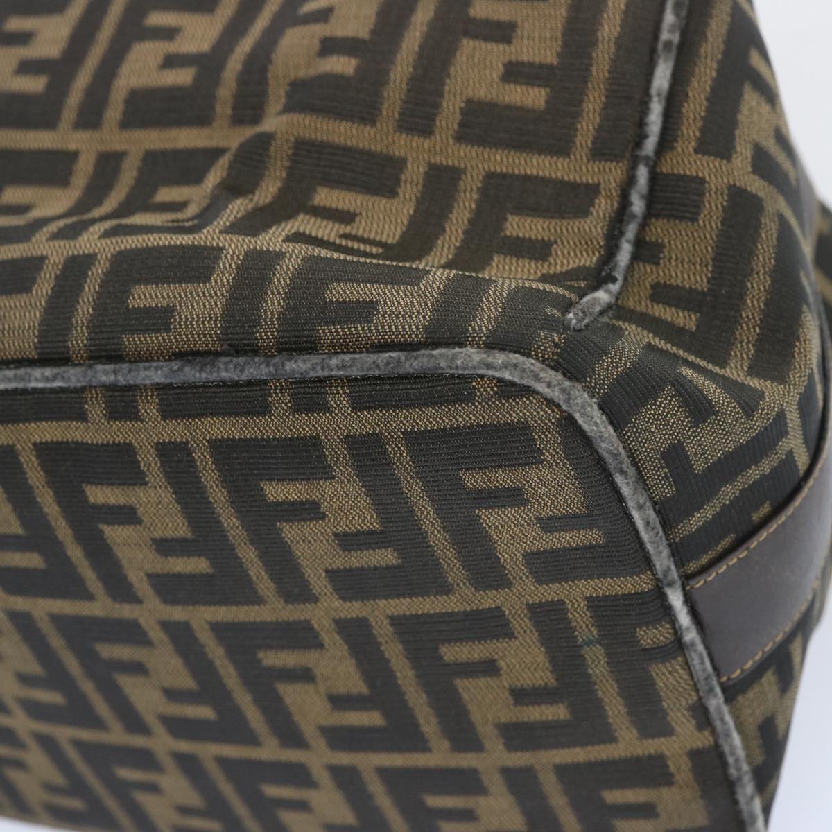 FENDI Zucca Canvas Vanity Hand Bag Brown 65366