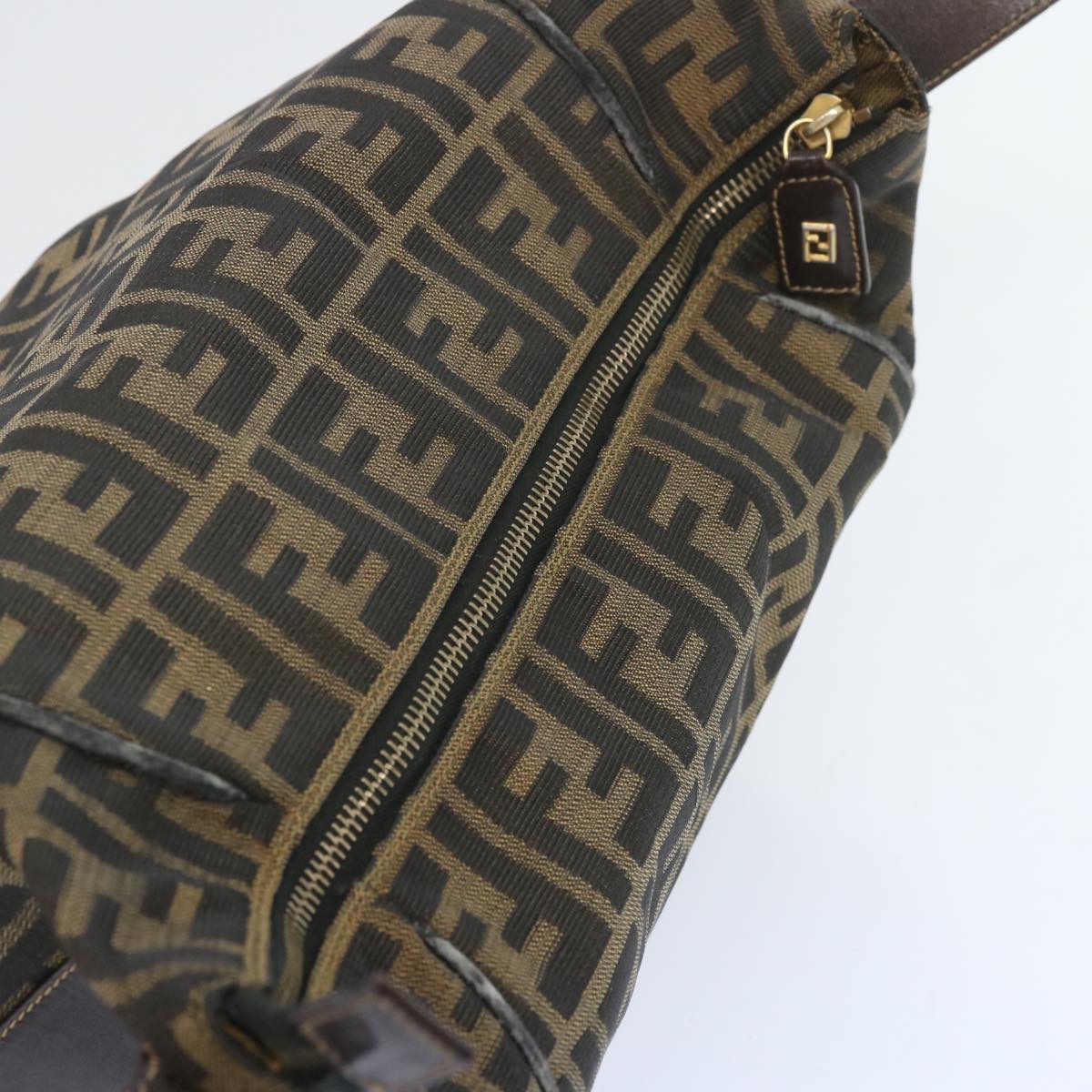 FENDI Zucca Canvas Vanity Hand Bag Brown 65366