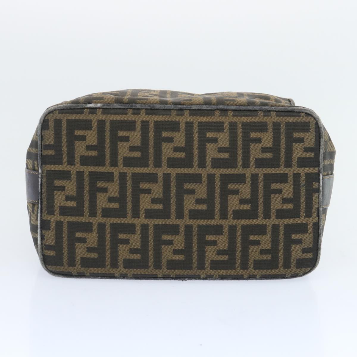 FENDI Zucca Canvas Vanity Hand Bag Brown 65366
