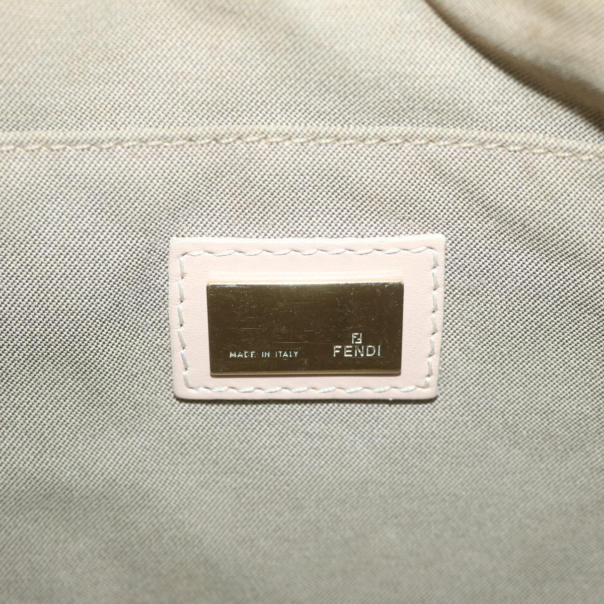 FENDI Zucchino Canvas Shoulder Bag Beige 65408