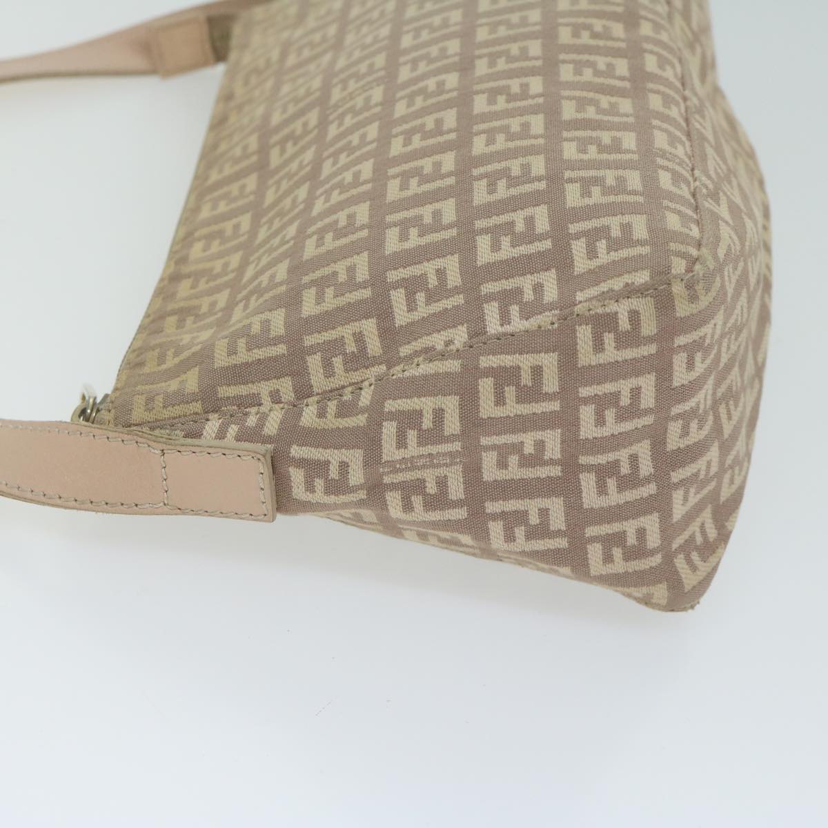 FENDI Zucchino Canvas Shoulder Bag Beige 65408