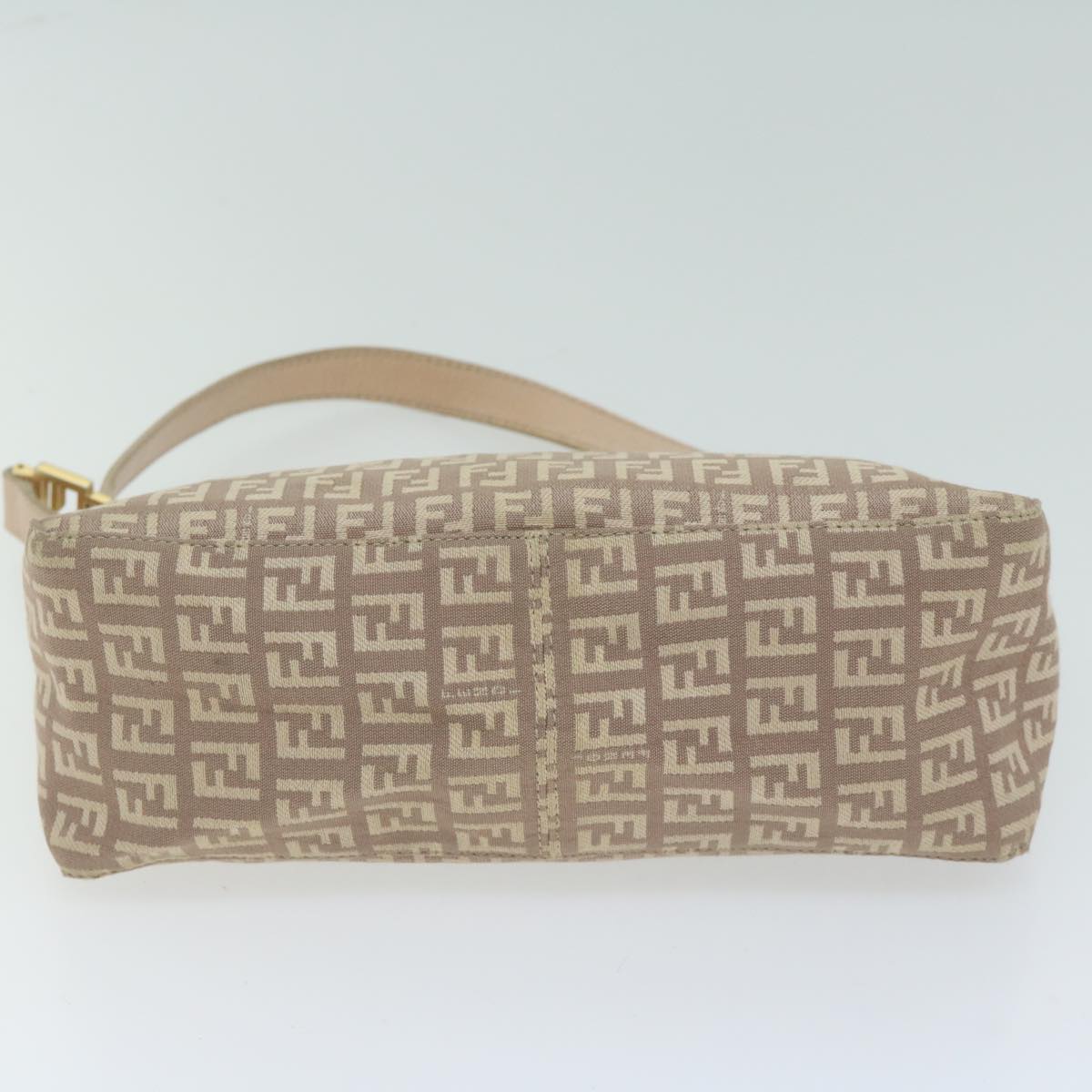 FENDI Zucchino Canvas Shoulder Bag Beige 65408