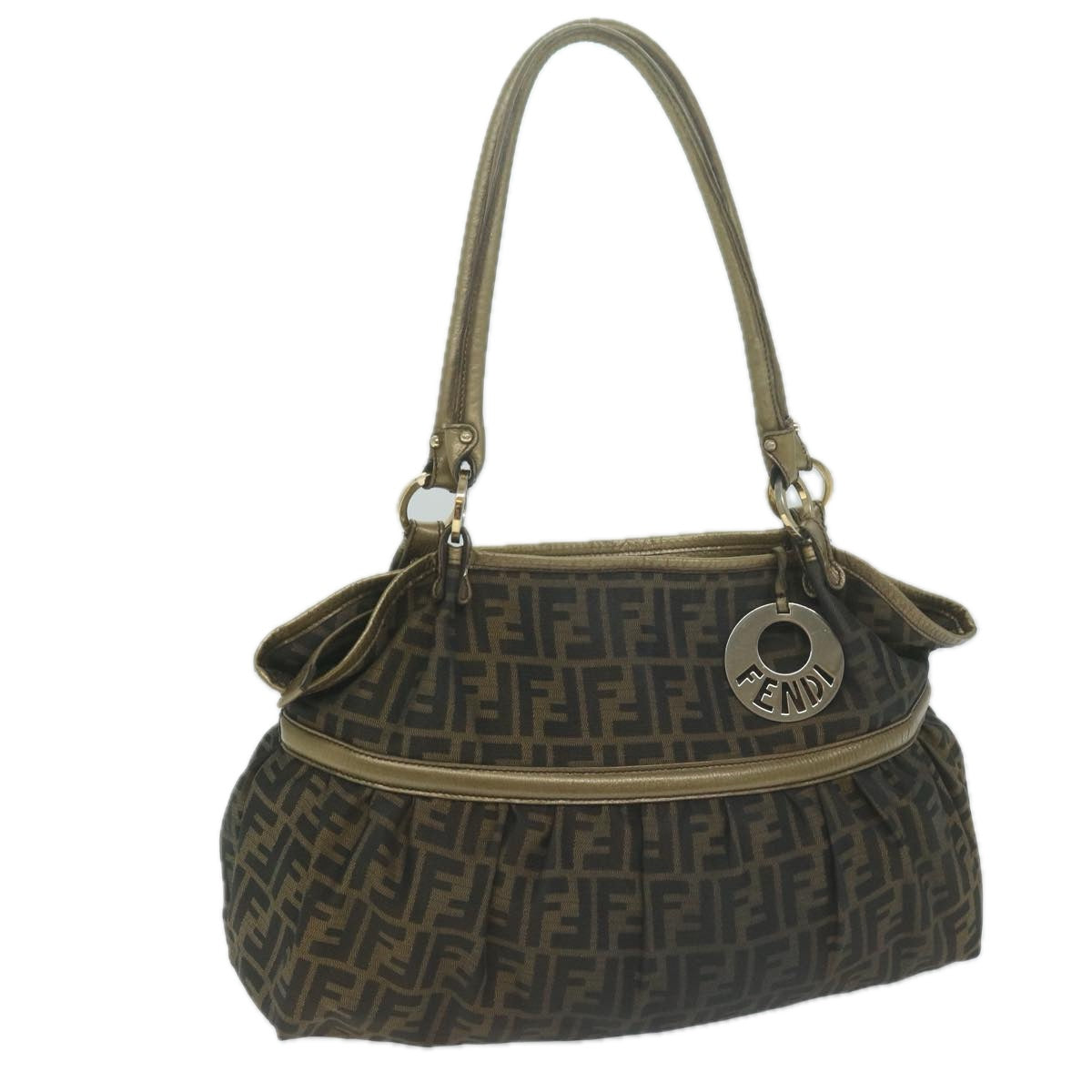 FENDI Zucca Canvas Tote Bag Black Brown 65505