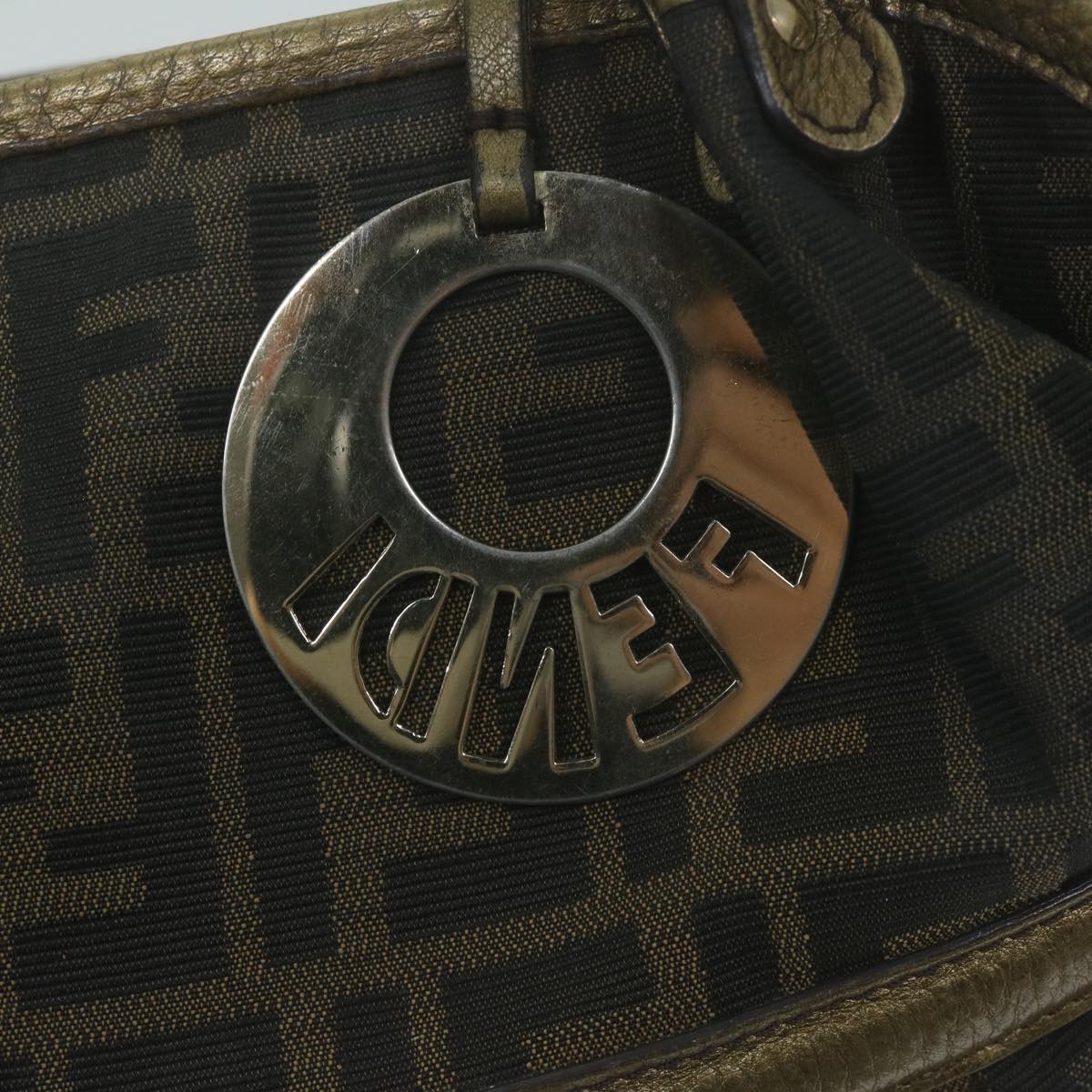 FENDI Zucca Canvas Tote Bag Black Brown 65505