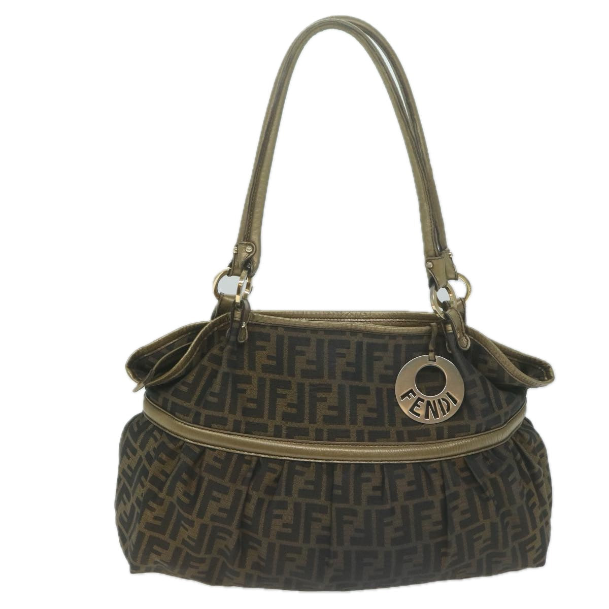 FENDI Zucca Canvas Tote Bag Black Brown 65505