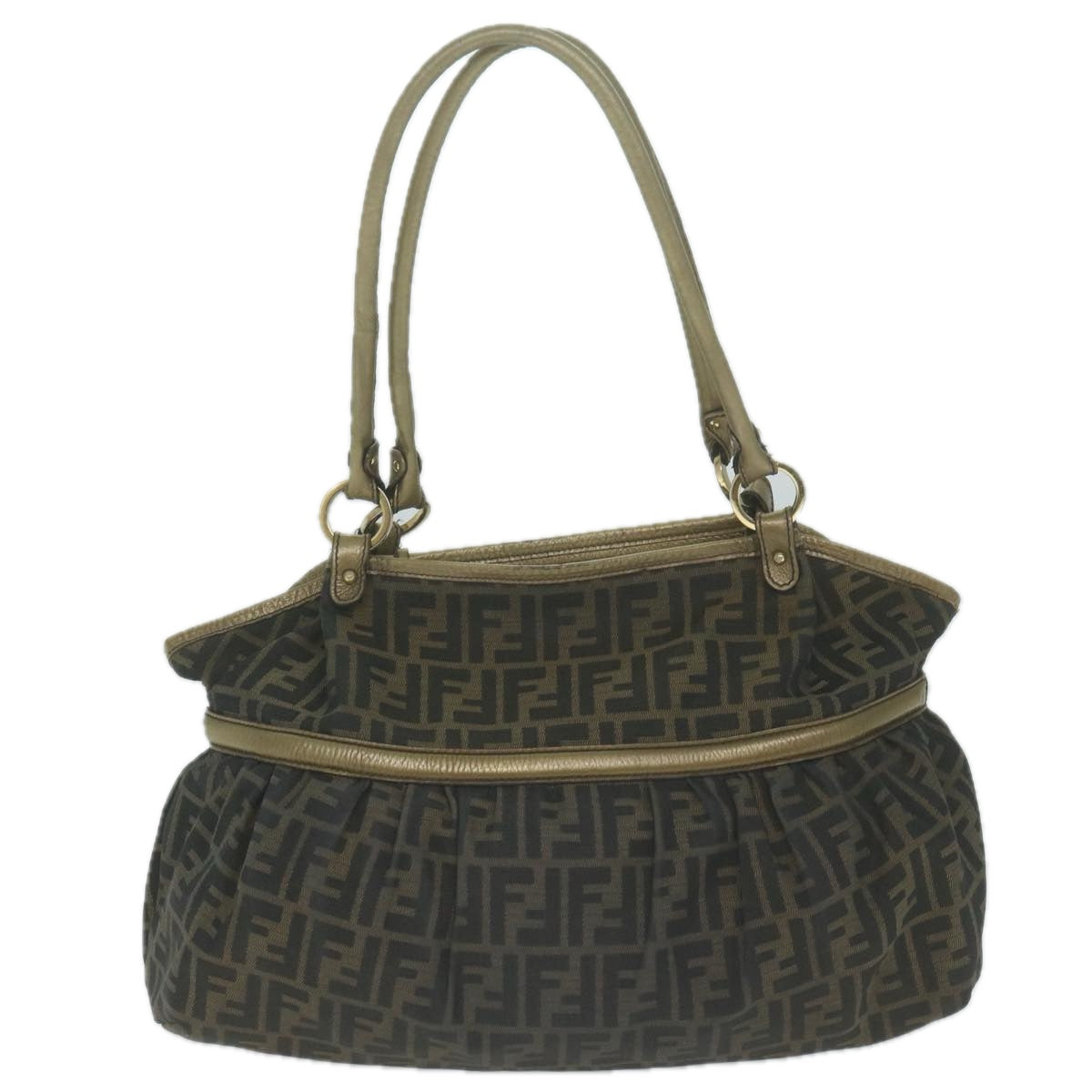 FENDI Zucca Canvas Tote Bag Black Brown 65505