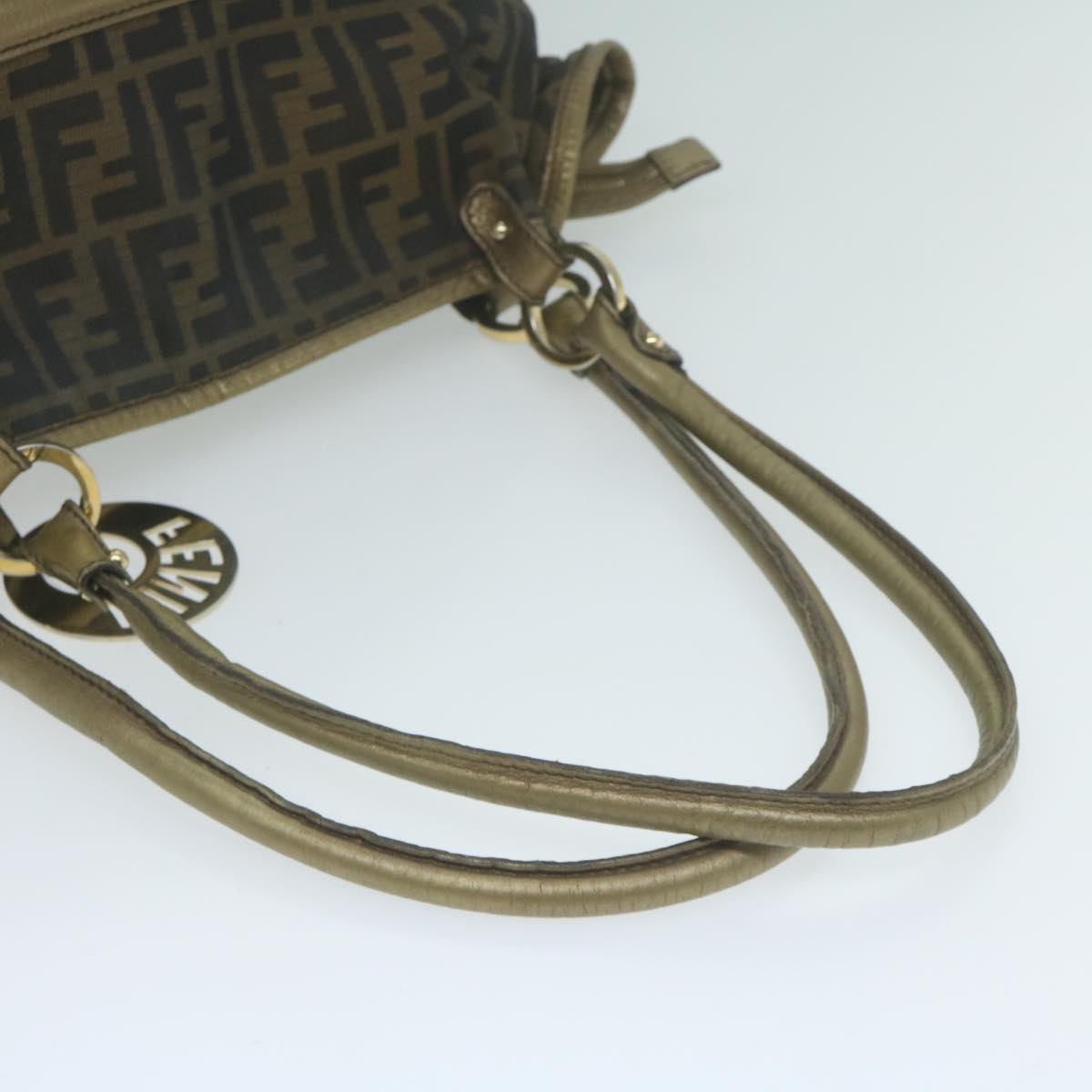 FENDI Zucca Canvas Tote Bag Black Brown 65505