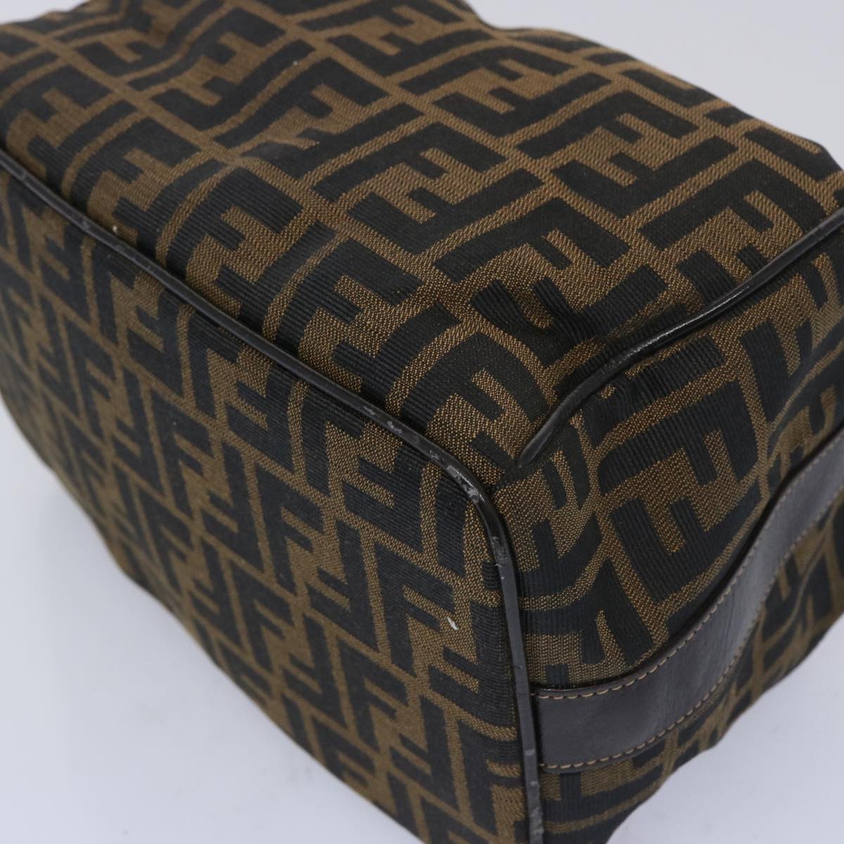 FENDI Zucca Canvas Vanity Cosmetic Pouch Brown Black 65535