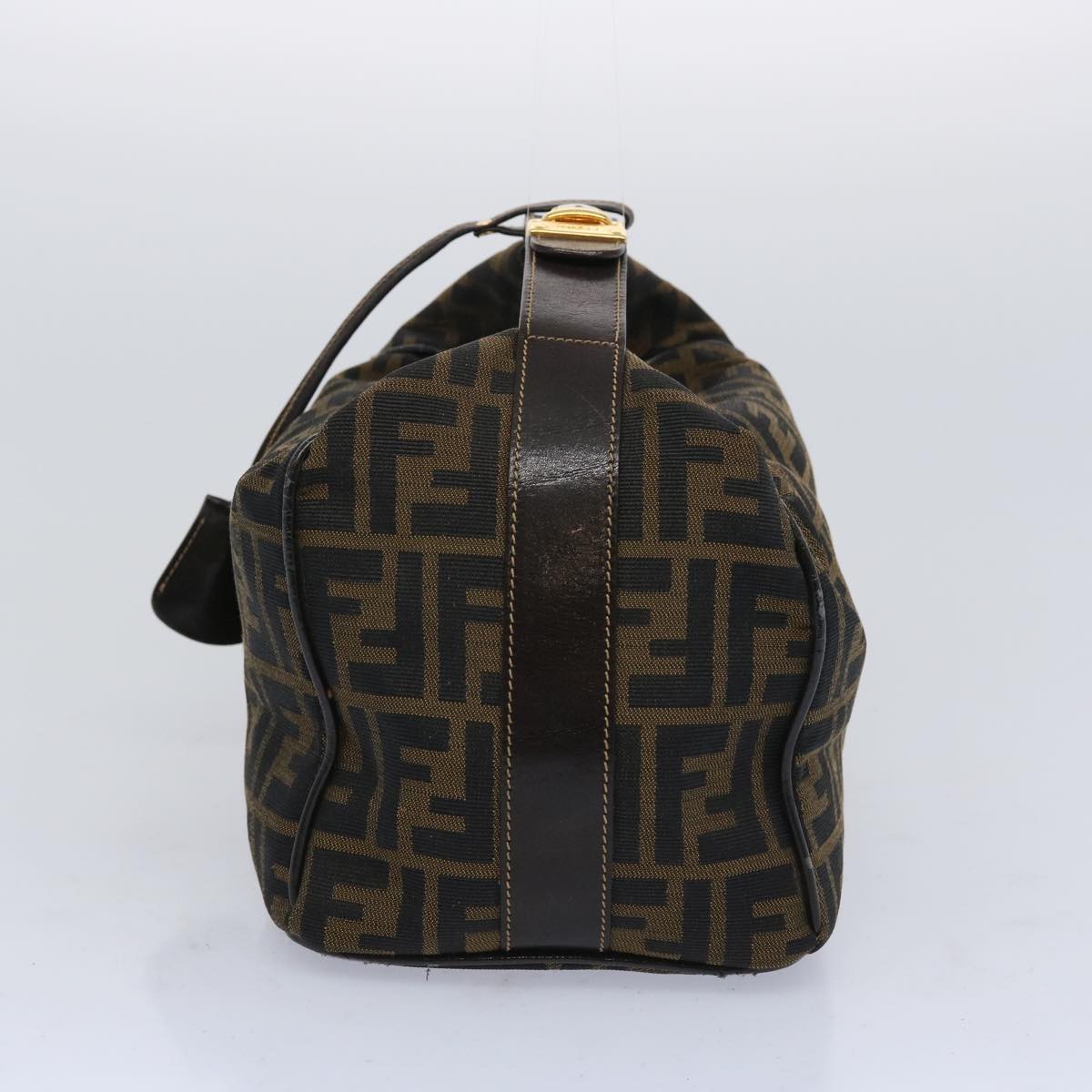 FENDI Zucca Canvas Vanity Cosmetic Pouch Brown Black 65535