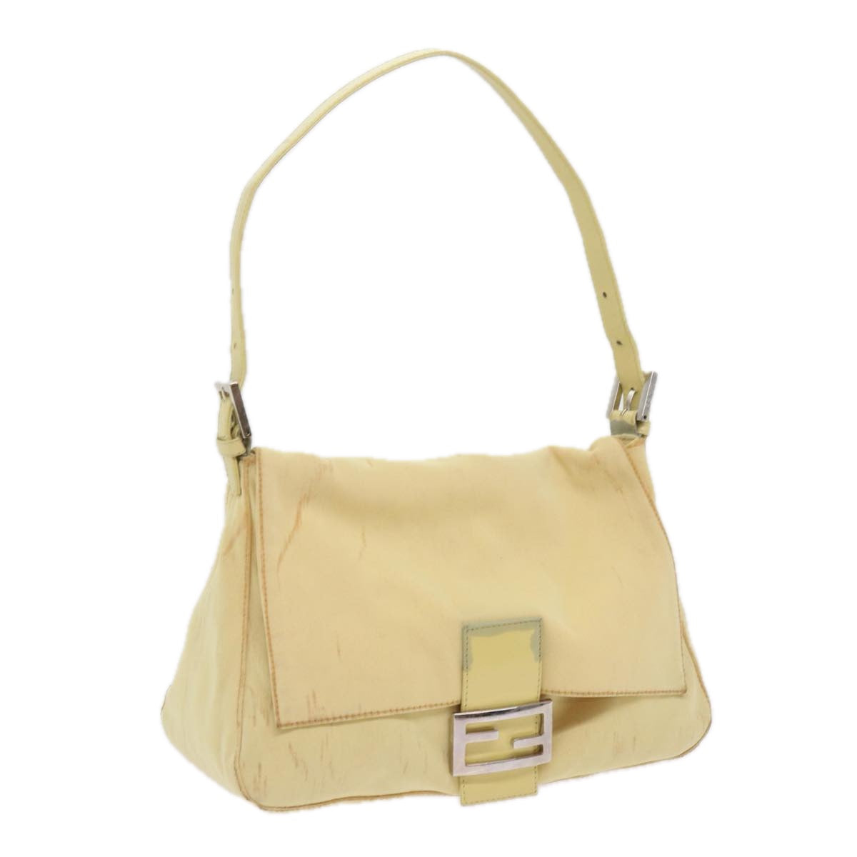 FENDI Mamma Baguette Shoulder Bag Nylon Yellow 65559