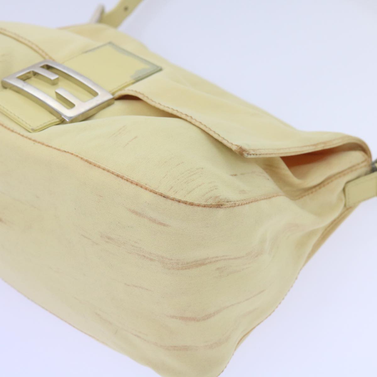 FENDI Mamma Baguette Shoulder Bag Nylon Yellow 65559