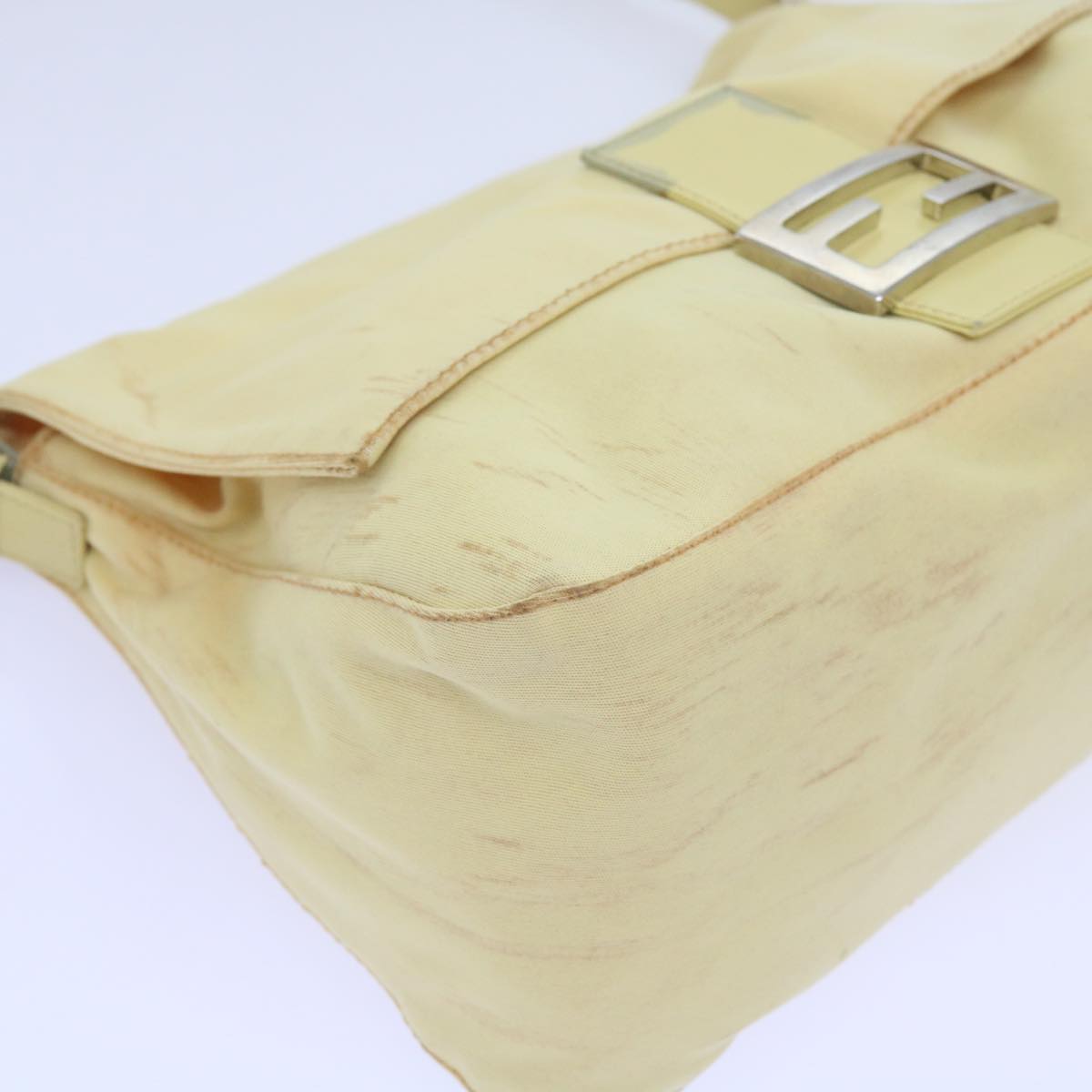 FENDI Mamma Baguette Shoulder Bag Nylon Yellow 65559