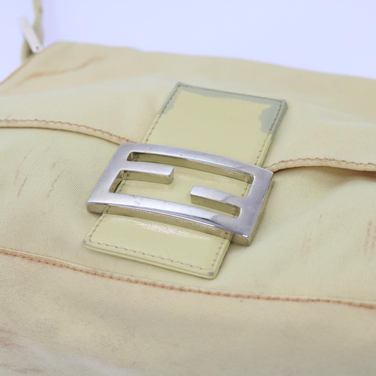 FENDI Mamma Baguette Shoulder Bag Nylon Yellow 65559