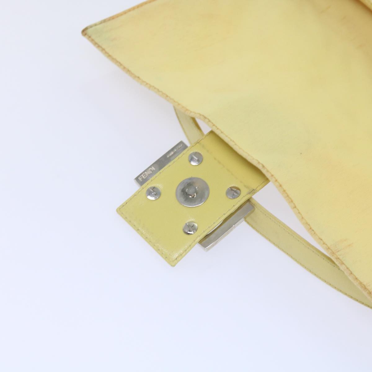 FENDI Mamma Baguette Shoulder Bag Nylon Yellow 65559