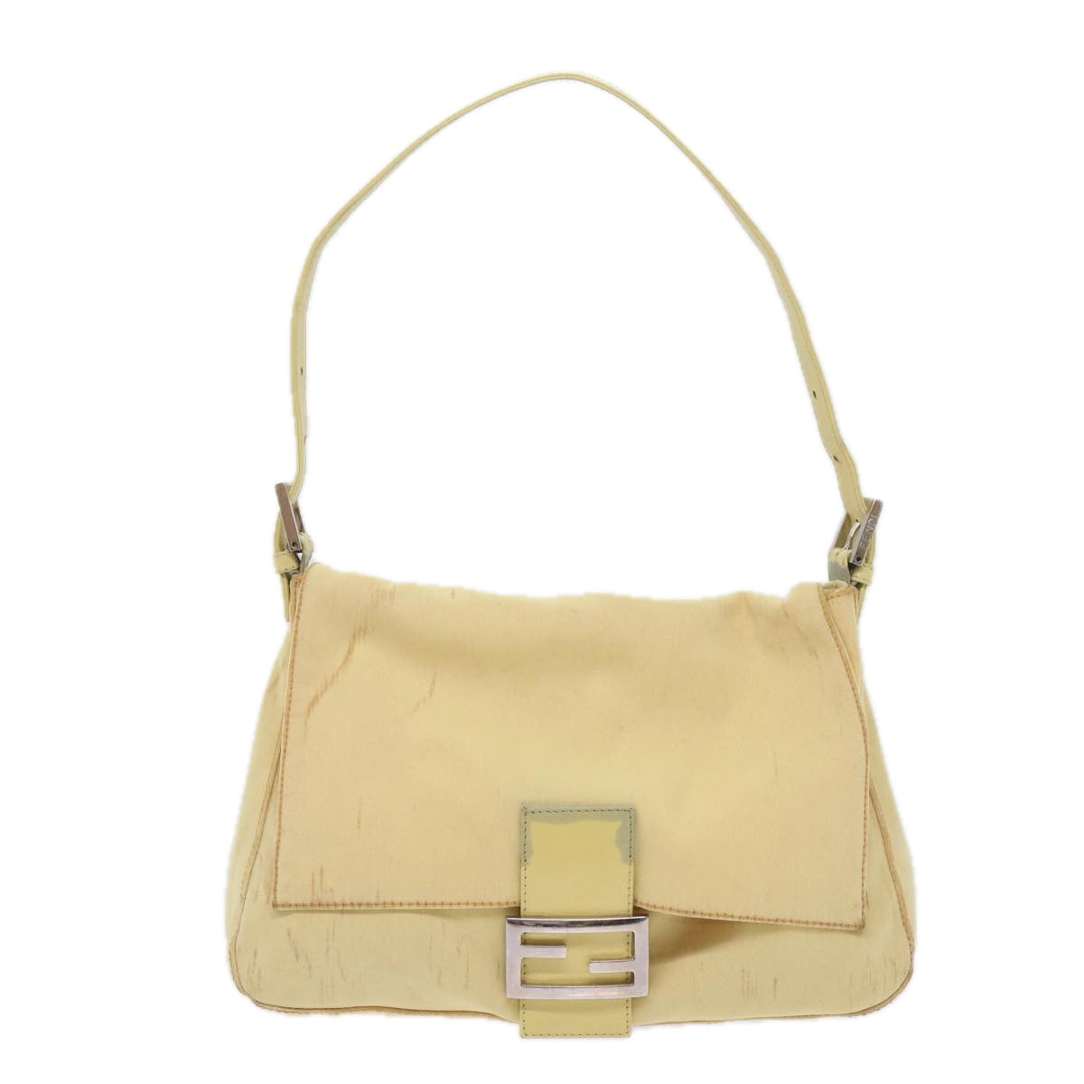 FENDI Mamma Baguette Shoulder Bag Nylon Yellow 65559