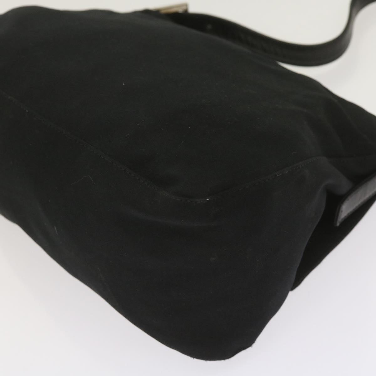 FENDI Mamma Baguette Shoulder Bag Nylon Black 65587
