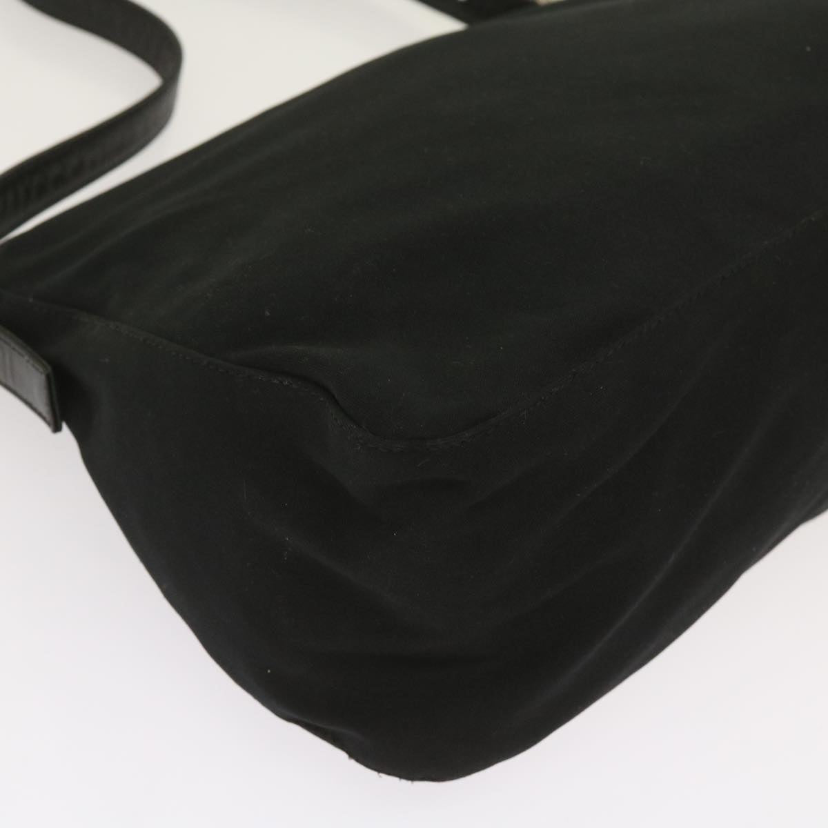 FENDI Mamma Baguette Shoulder Bag Nylon Black 65587