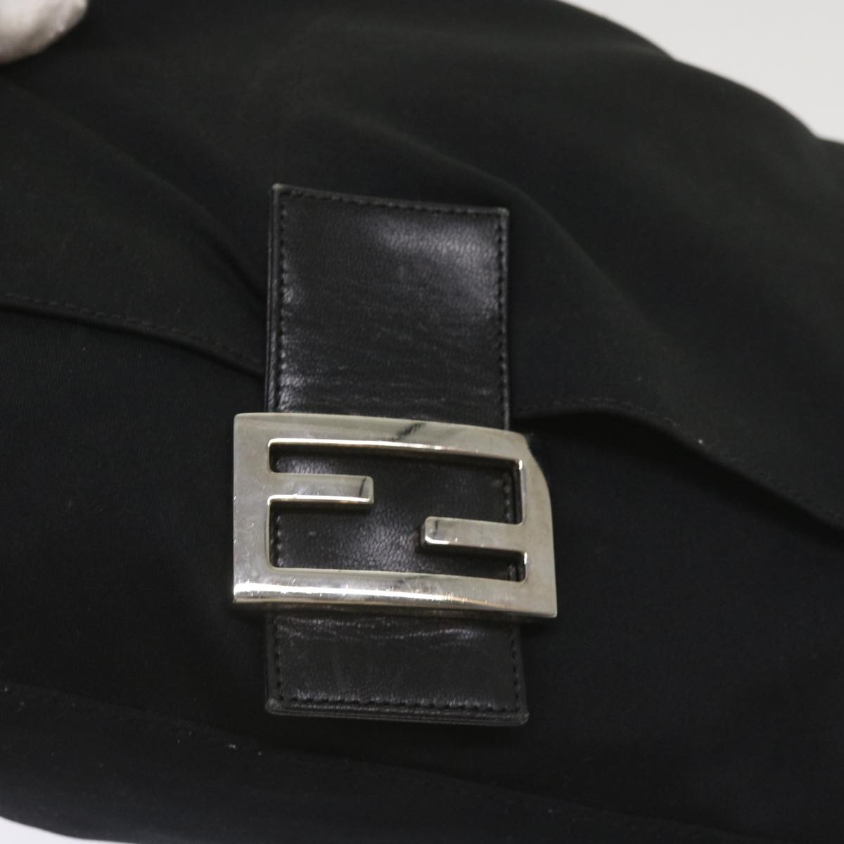 FENDI Mamma Baguette Shoulder Bag Nylon Black 65587