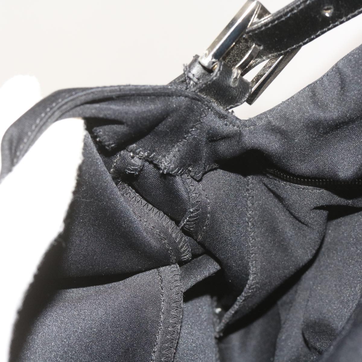 FENDI Mamma Baguette Shoulder Bag Nylon Black 65587