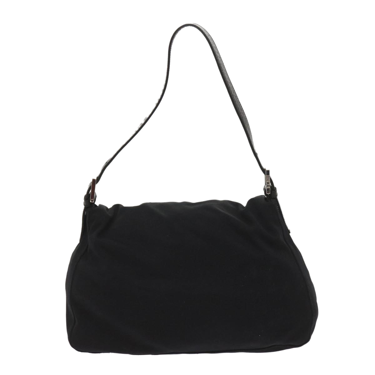 FENDI Mamma Baguette Shoulder Bag Nylon Black 65587