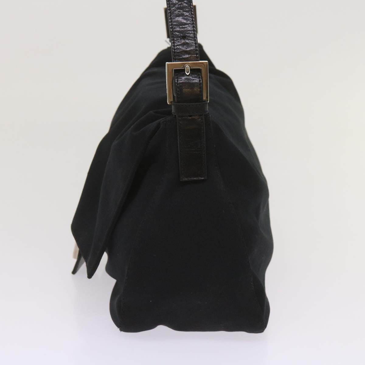 FENDI Mamma Baguette Shoulder Bag Nylon Black 65587