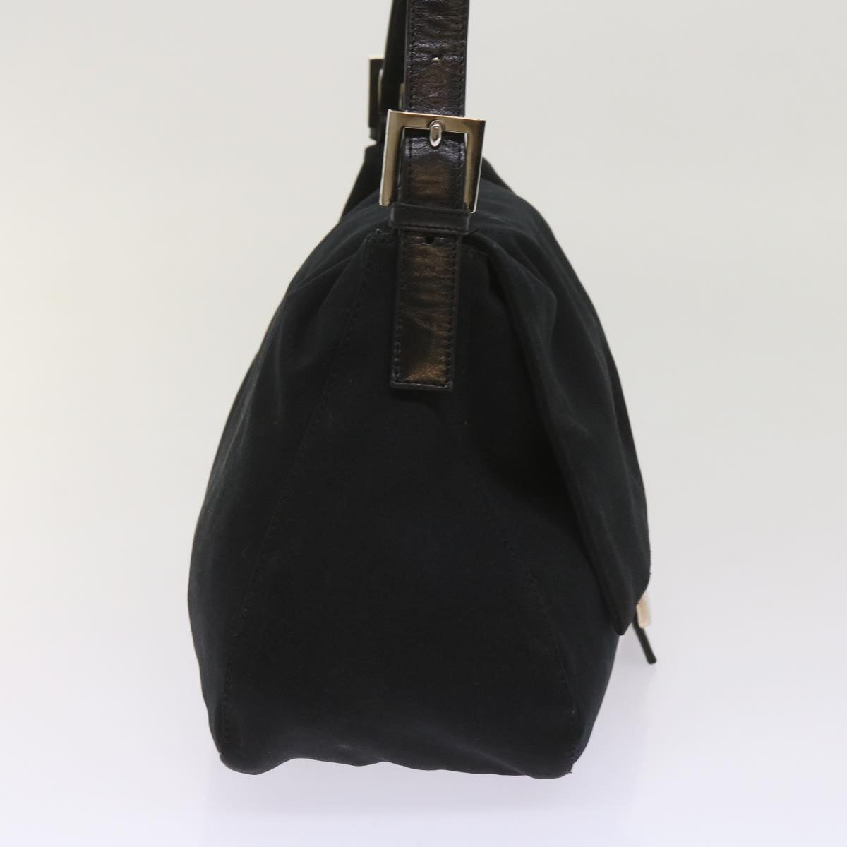 FENDI Mamma Baguette Shoulder Bag Nylon Black 65587