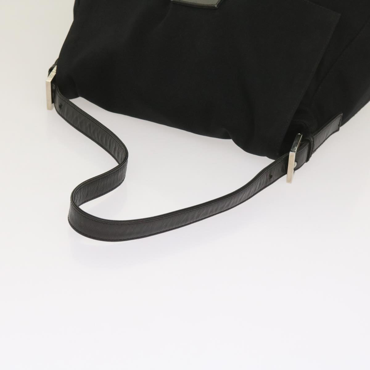 FENDI Mamma Baguette Shoulder Bag Nylon Black 65587
