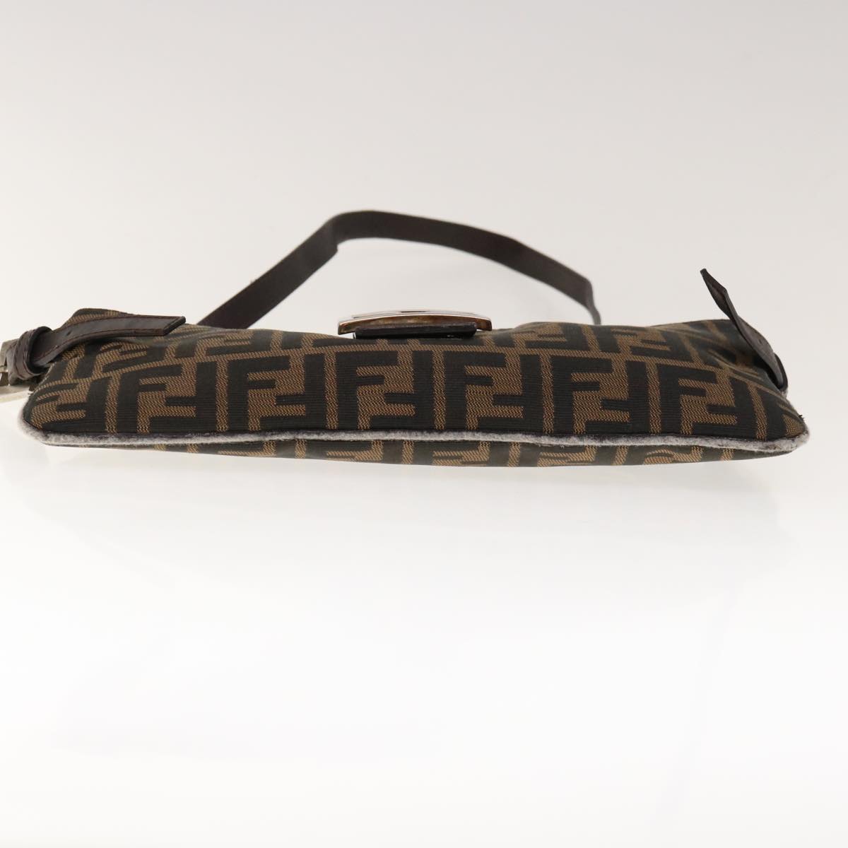 FENDI Zucca Canvas Mamma Baguette Shoulder Bag Brown Black 65651