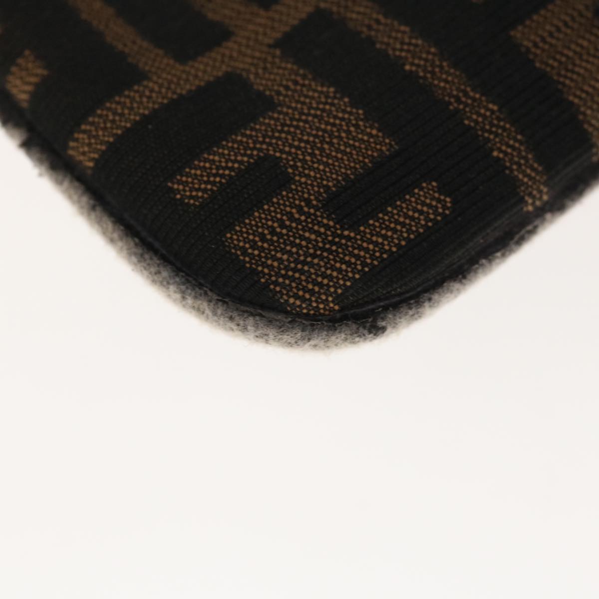 FENDI Zucca Canvas Mamma Baguette Shoulder Bag Brown Black 65651