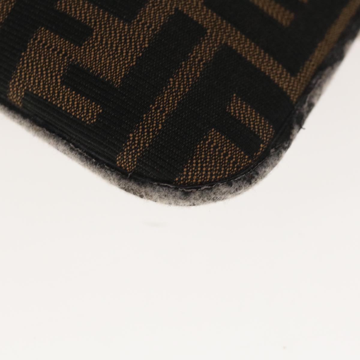 FENDI Zucca Canvas Mamma Baguette Shoulder Bag Brown Black 65651
