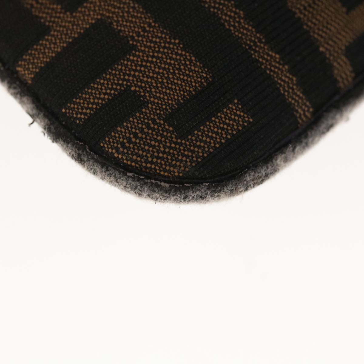 FENDI Zucca Canvas Mamma Baguette Shoulder Bag Brown Black 65651