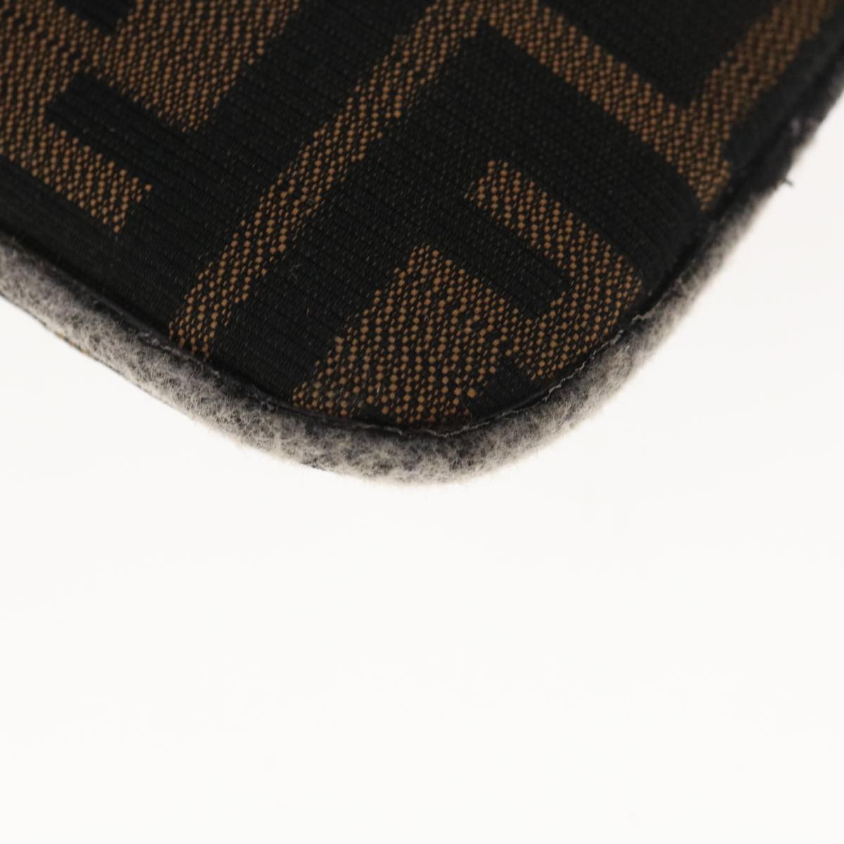 FENDI Zucca Canvas Mamma Baguette Shoulder Bag Brown Black 65651