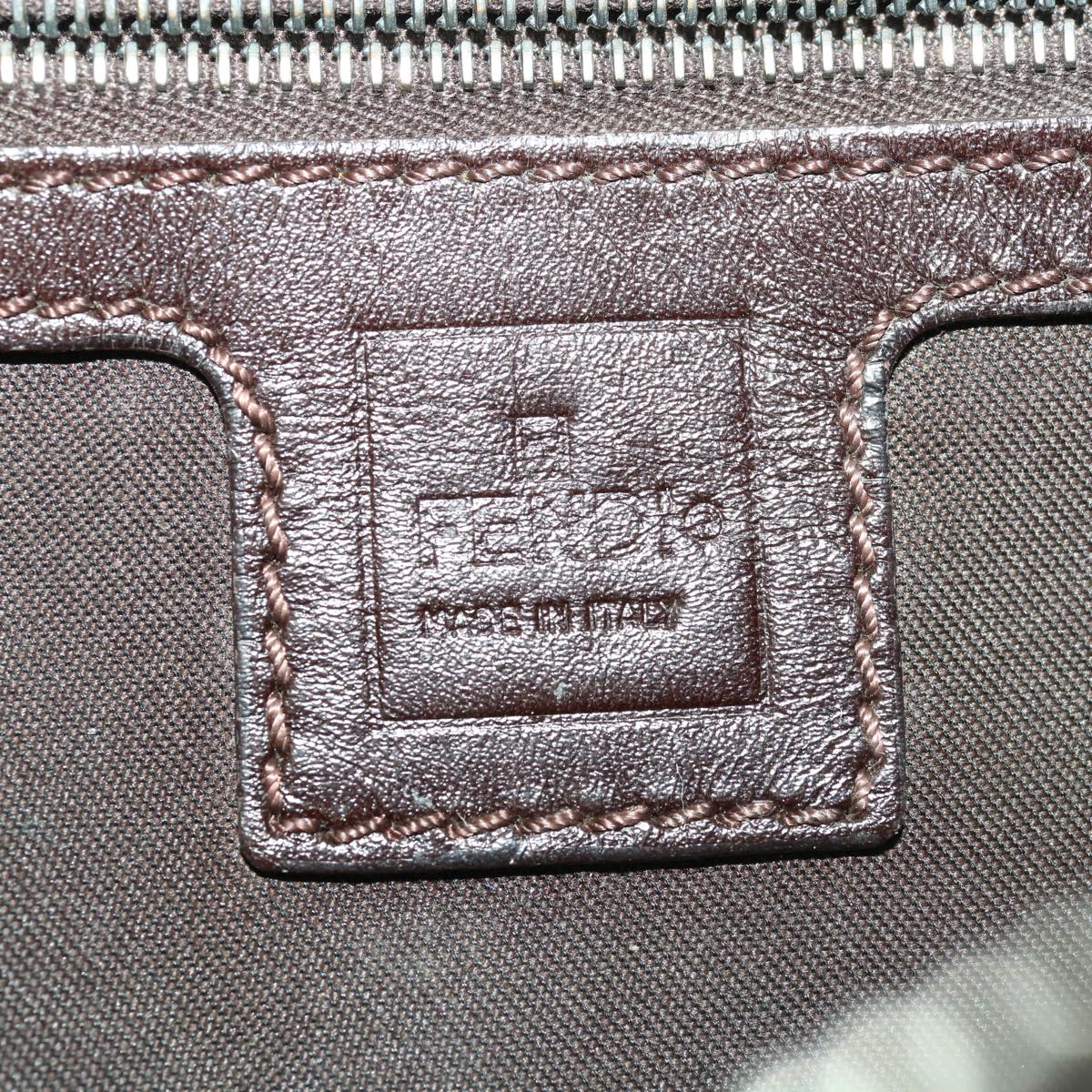 FENDI Zucca Canvas Mamma Baguette Shoulder Bag Brown Black 65651