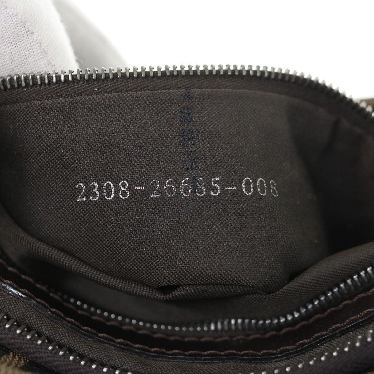 FENDI Zucca Canvas Mamma Baguette Shoulder Bag Brown Black 65651