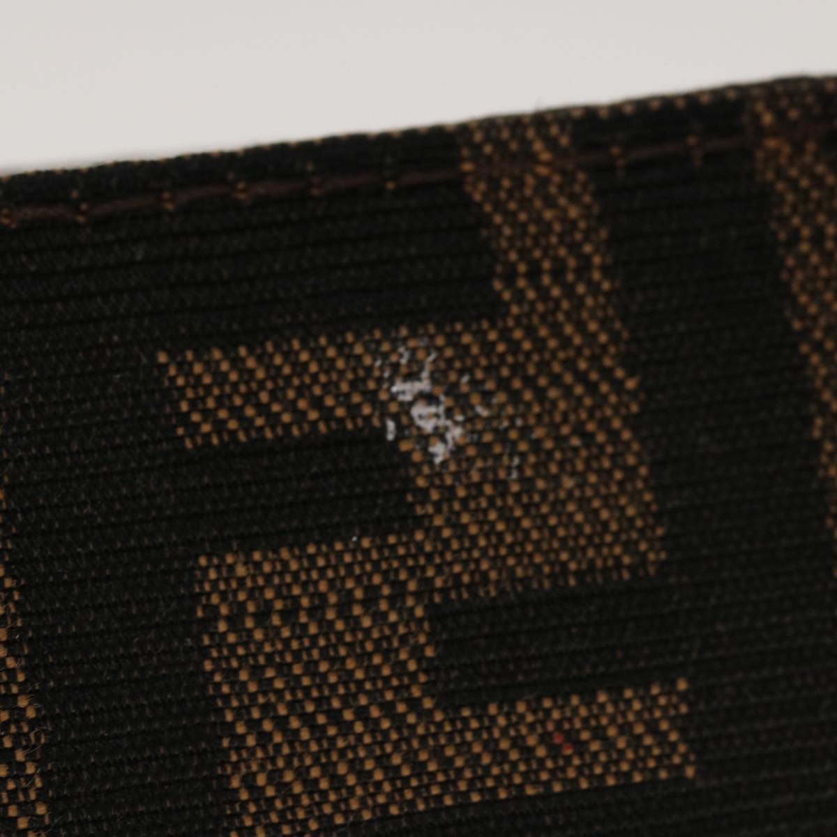FENDI Zucca Canvas Mamma Baguette Shoulder Bag Brown Black 65651
