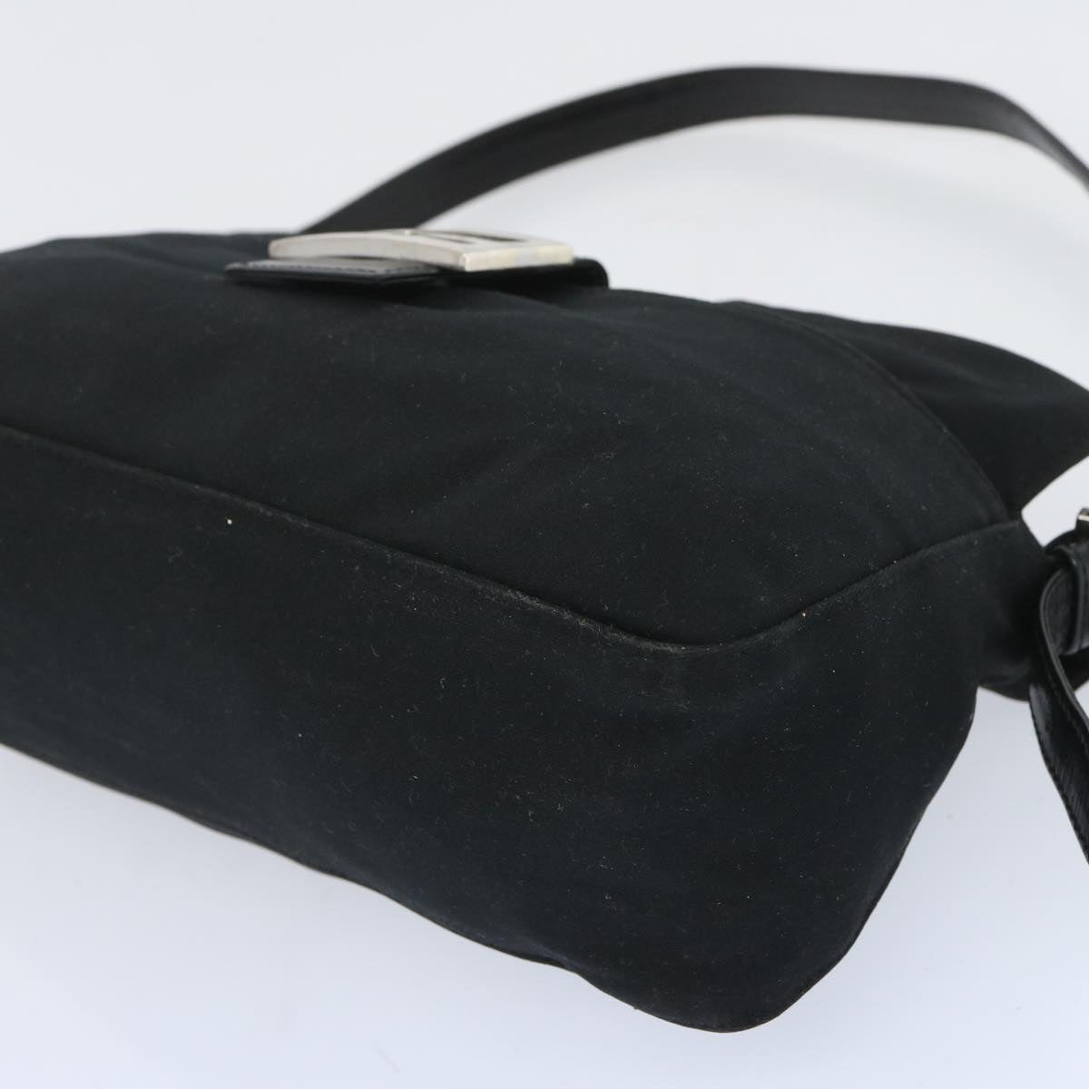 FENDI Mamma Baguette Shoulder Bag Nylon Black 65743