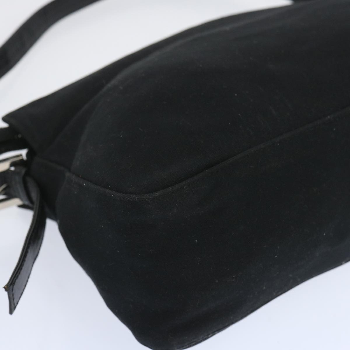 FENDI Mamma Baguette Shoulder Bag Nylon Black 65743