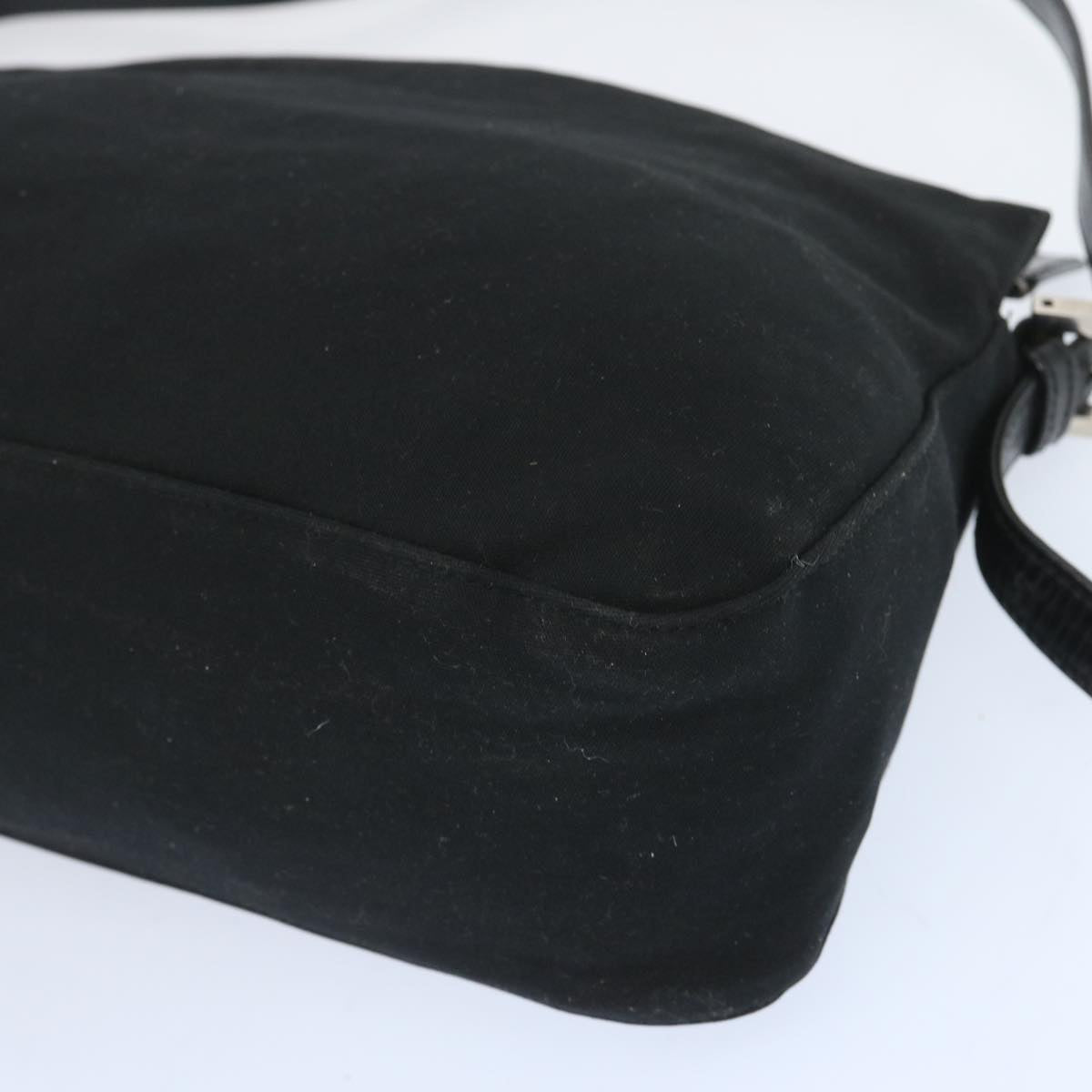 FENDI Mamma Baguette Shoulder Bag Nylon Black 65743