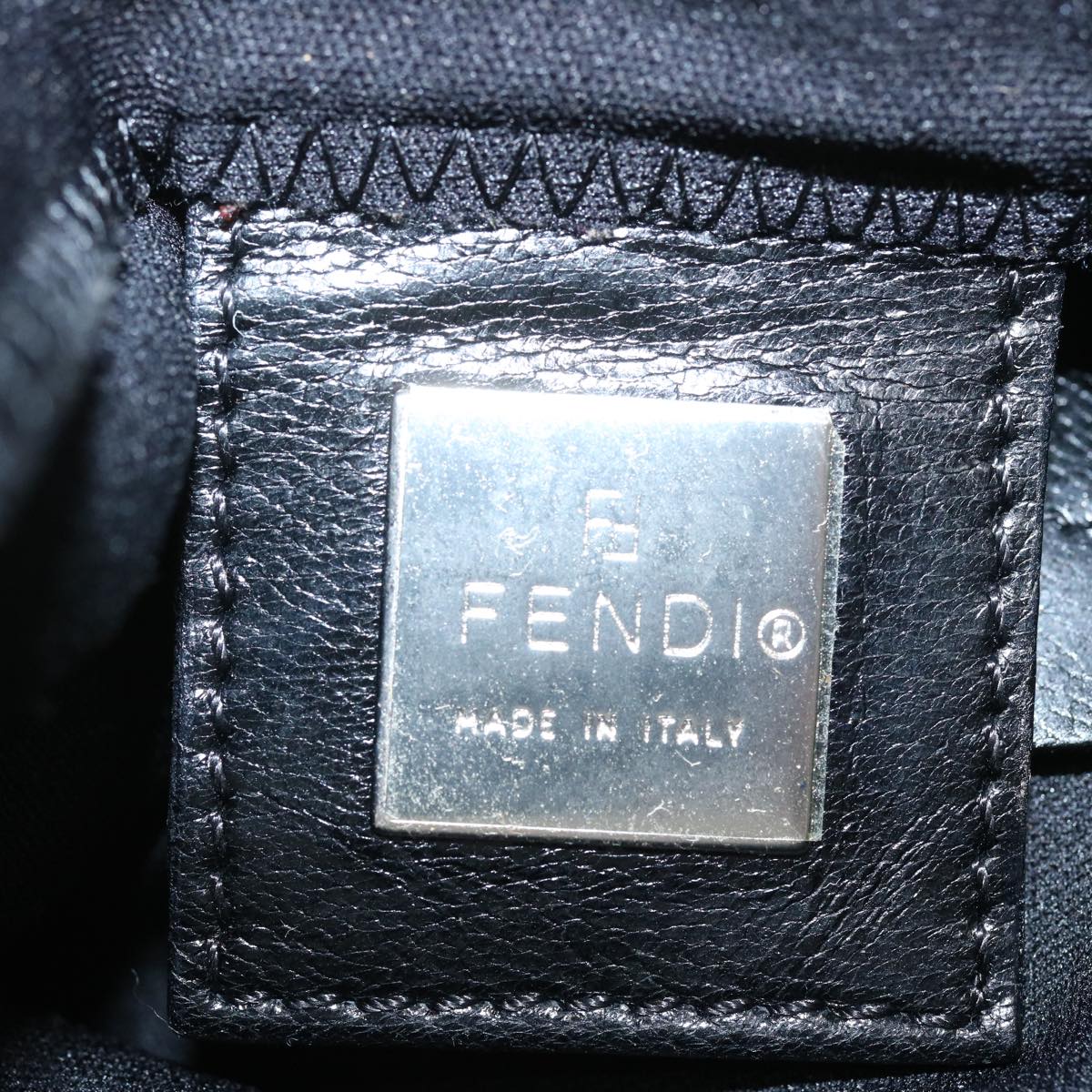 FENDI Mamma Baguette Shoulder Bag Nylon Black 65743