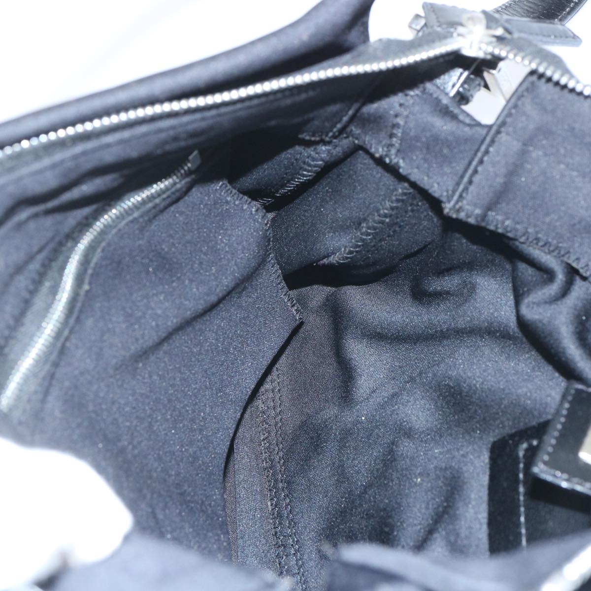 FENDI Mamma Baguette Shoulder Bag Nylon Black 65743