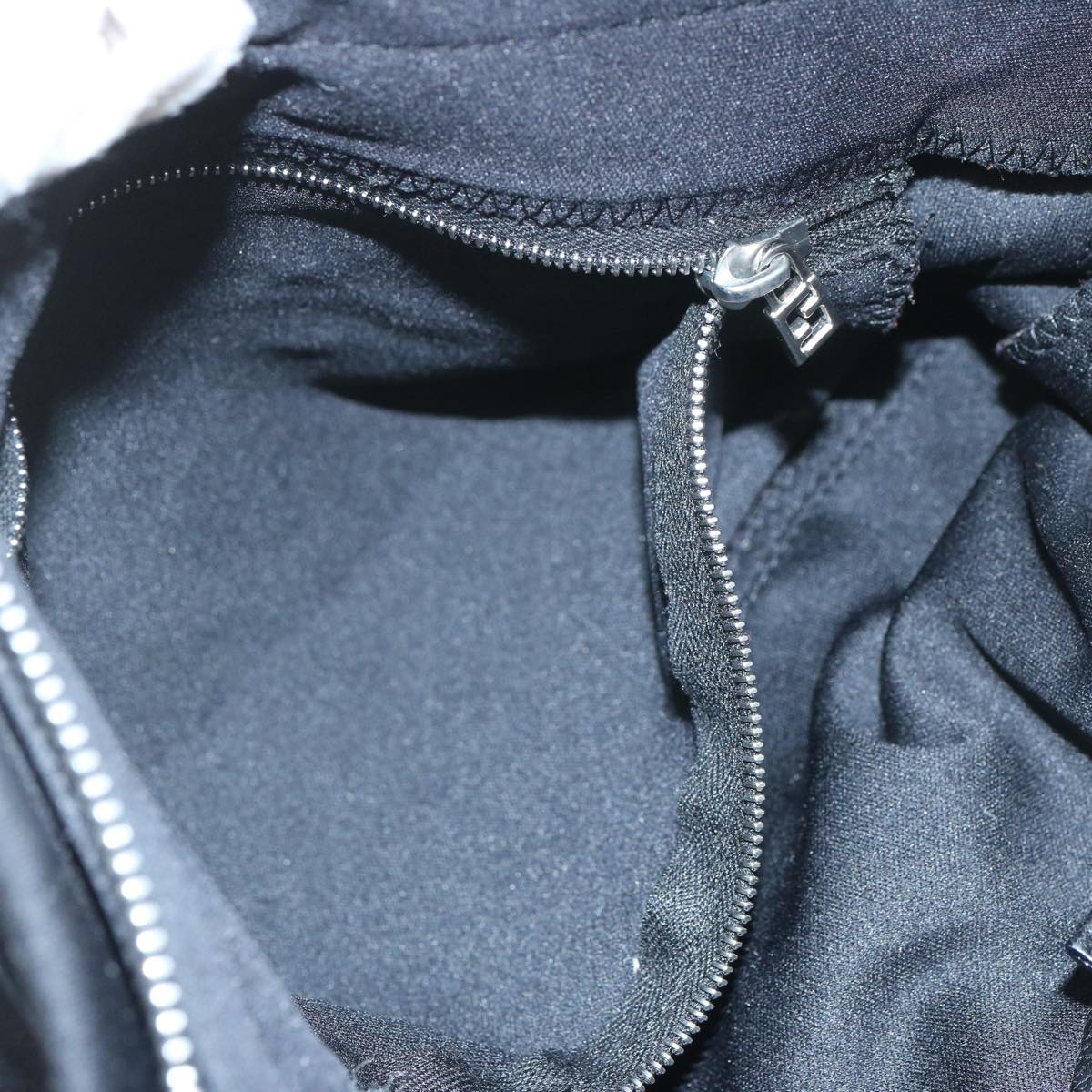 FENDI Mamma Baguette Shoulder Bag Nylon Black 65743