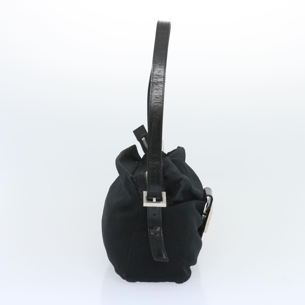 FENDI Mamma Baguette Shoulder Bag Nylon Black 65743