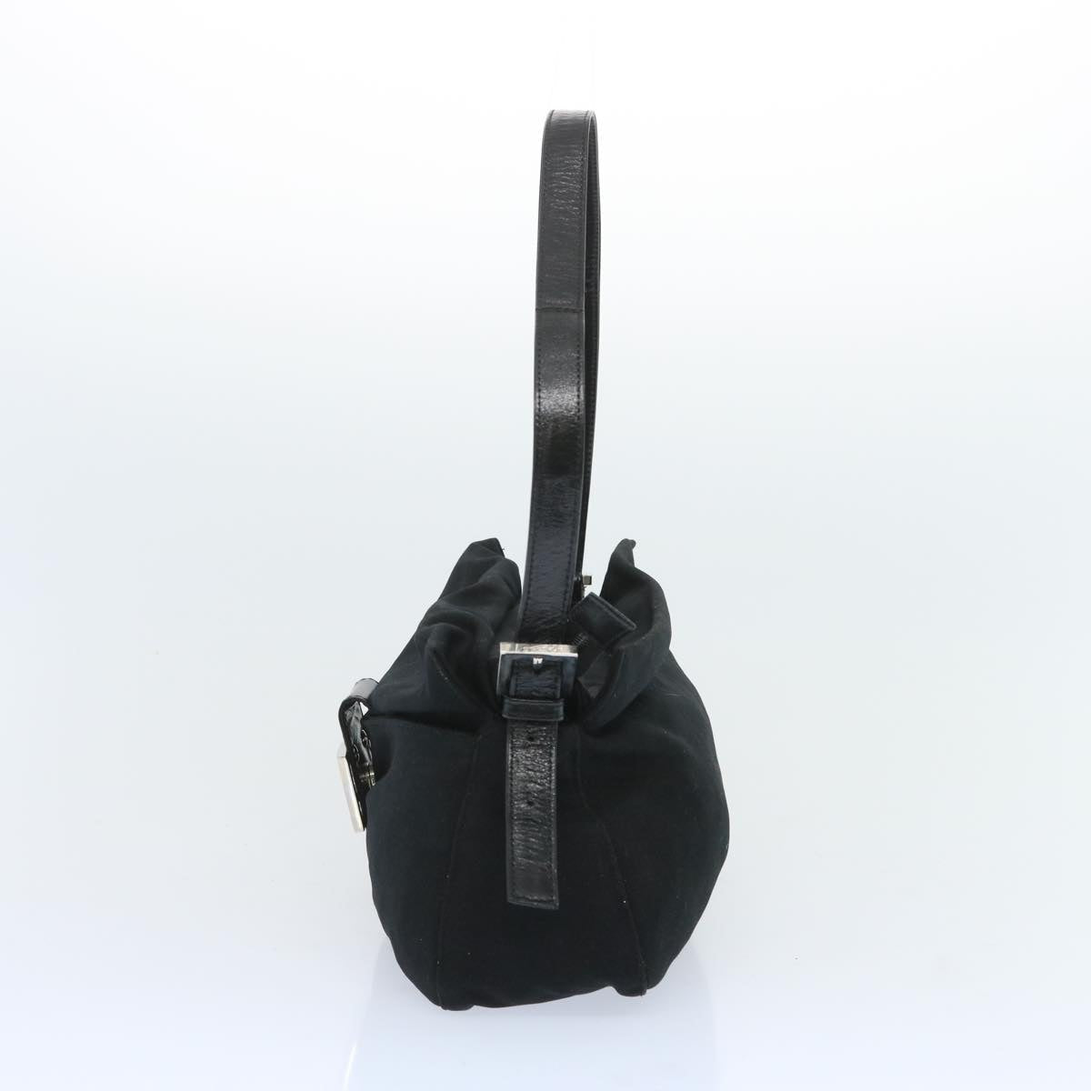 FENDI Mamma Baguette Shoulder Bag Nylon Black 65743